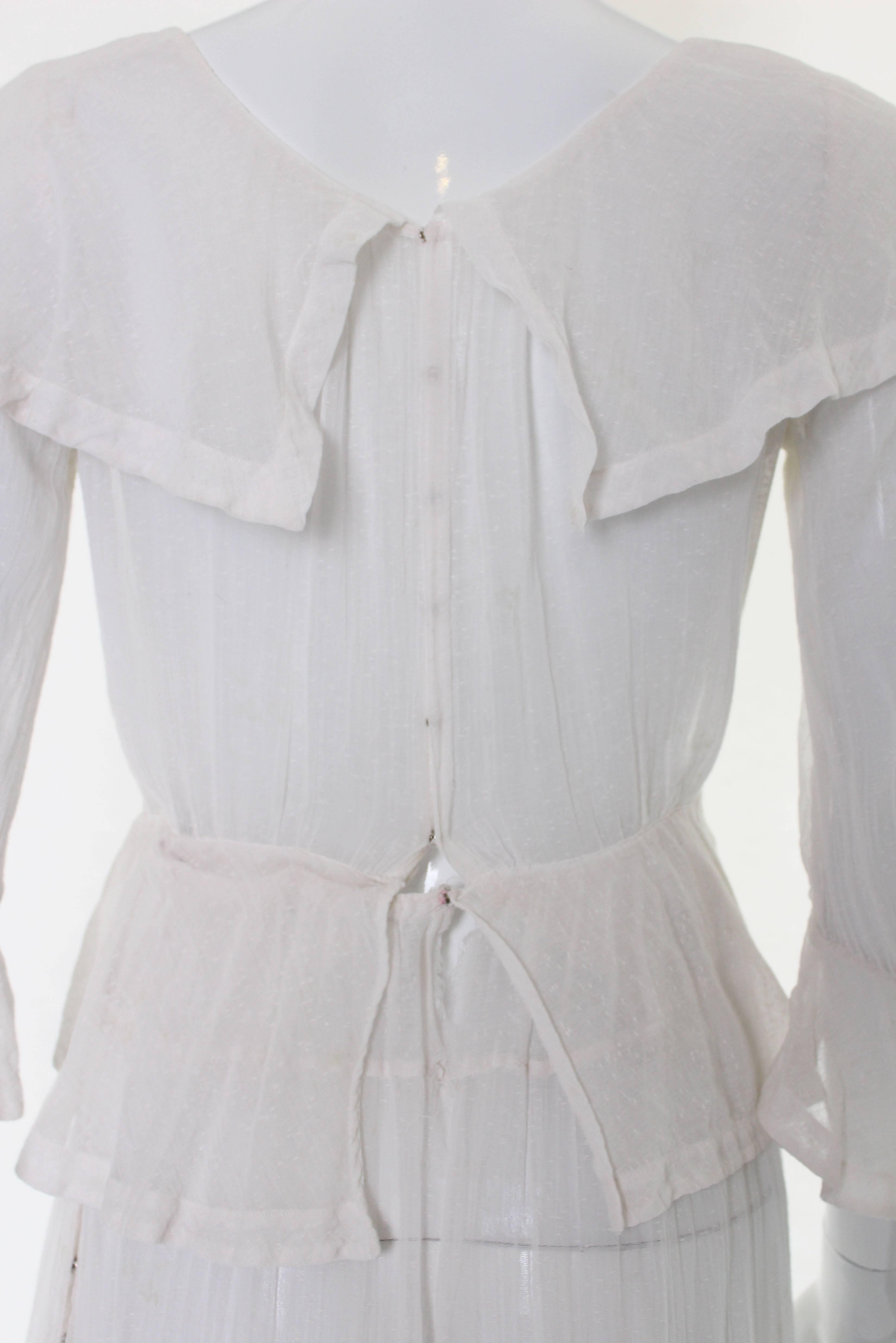 Women's White Layered Cotton Edwardian Day Dress