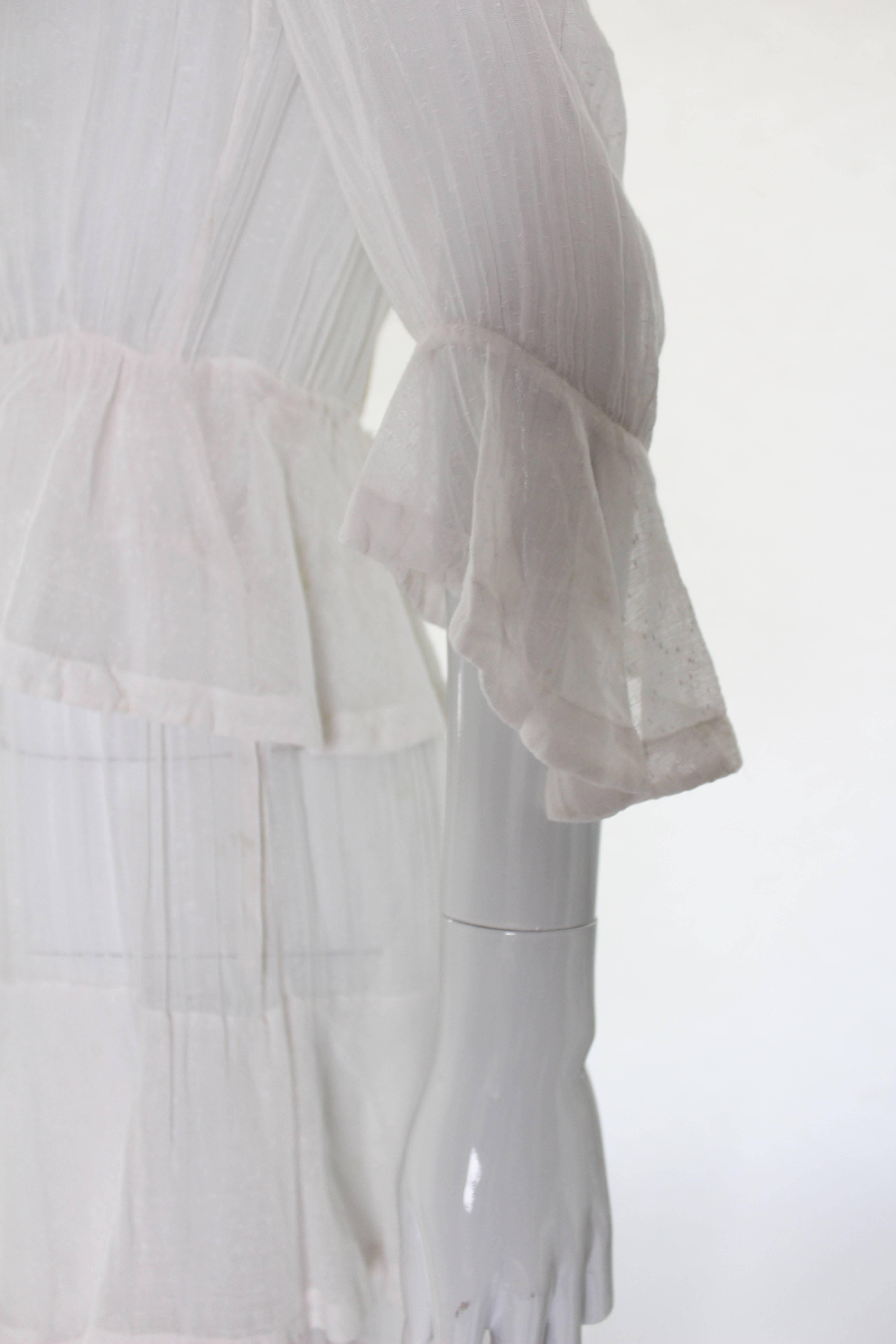 White Layered Cotton Edwardian Day Dress 1