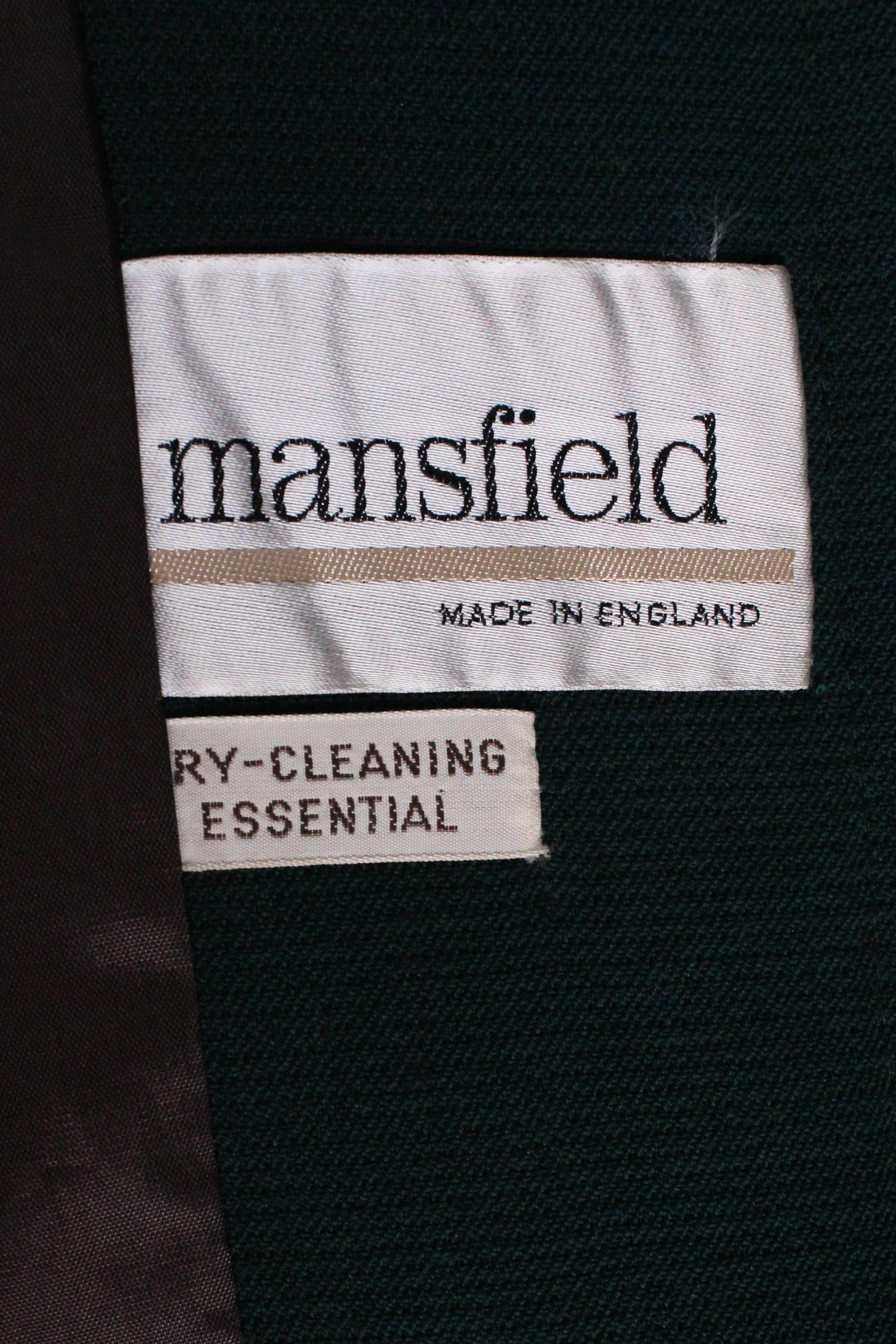 Mansfield for Harrods 1970s Dark Green Wool & Faux Fur Coat 3