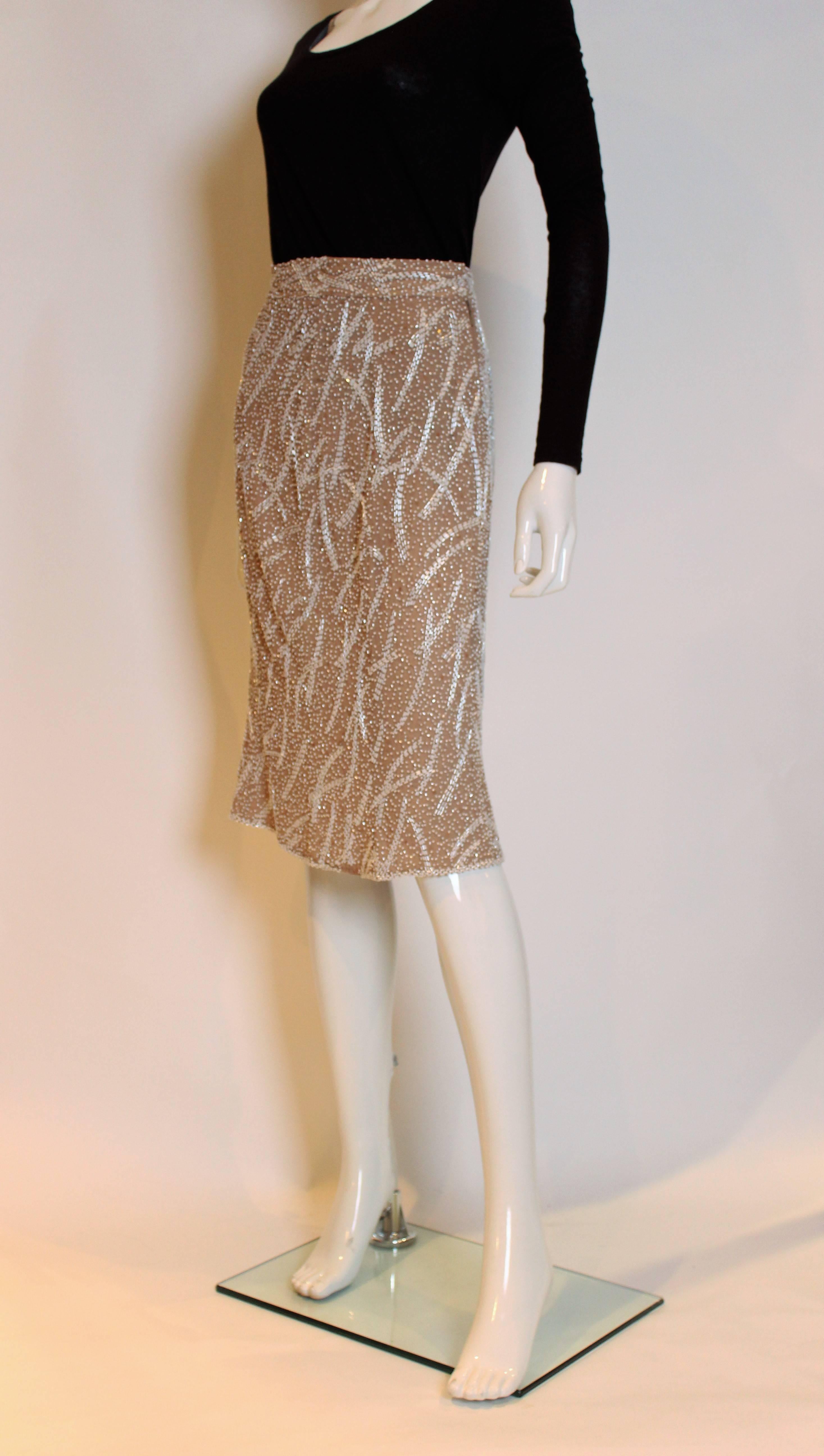 1980s silk, beaded and sequinskirt 1