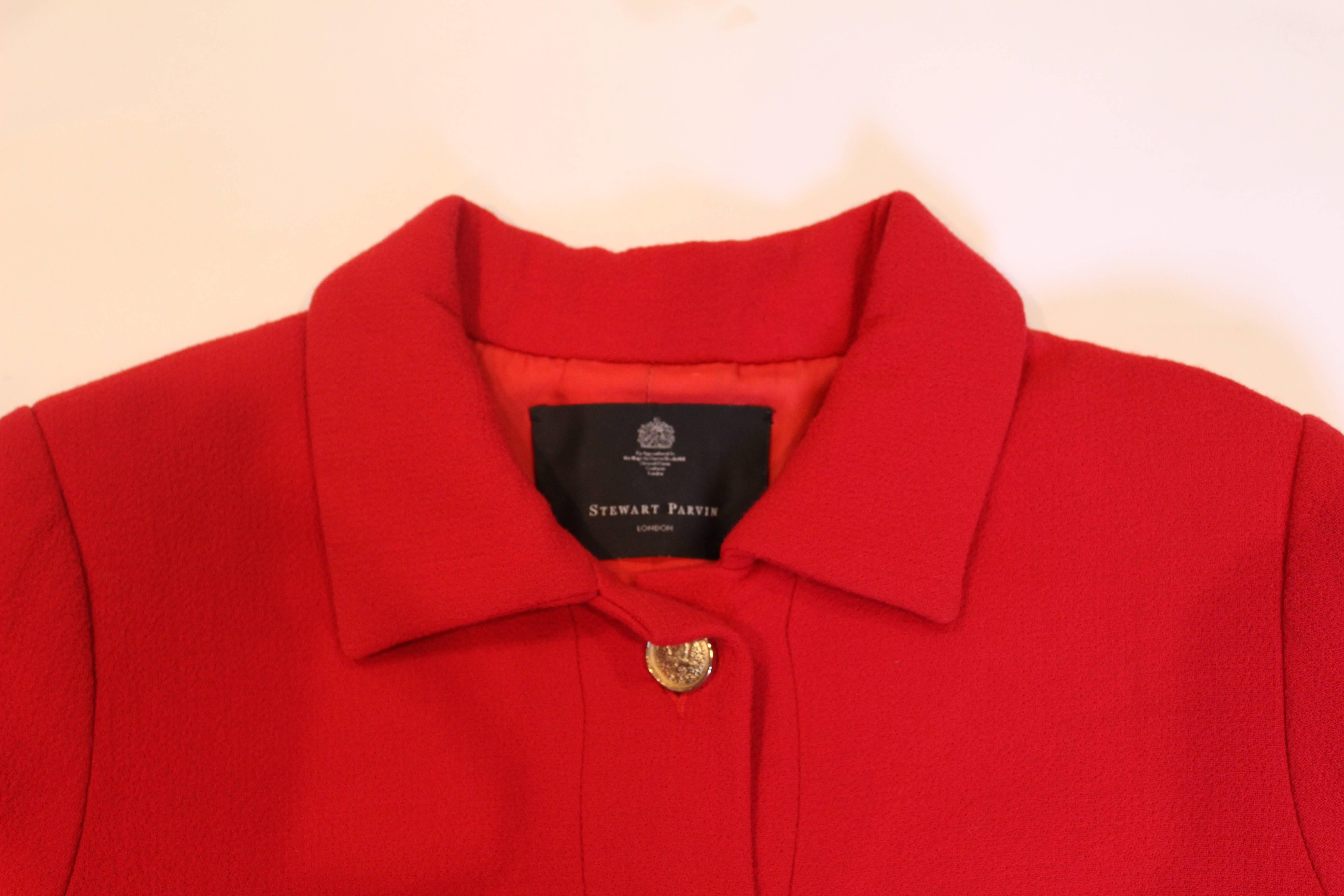 1980/90s Stewart Parvin Red Wool Crepe Dress 1