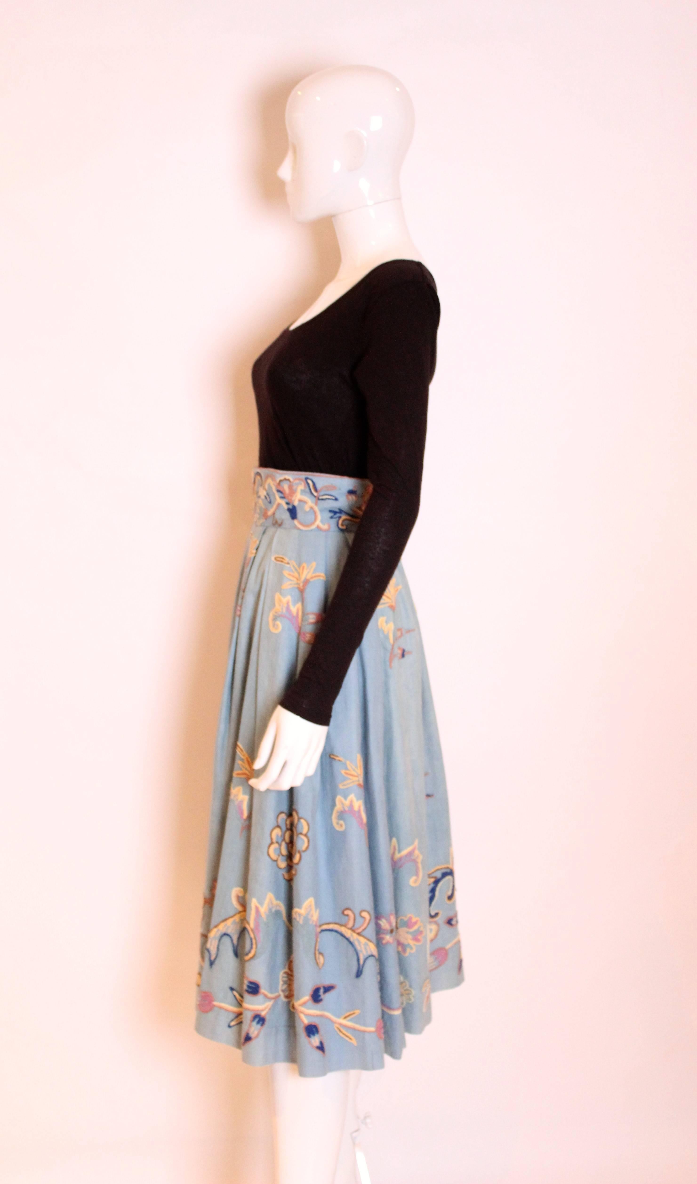 1950s Embroidered Skirt 1