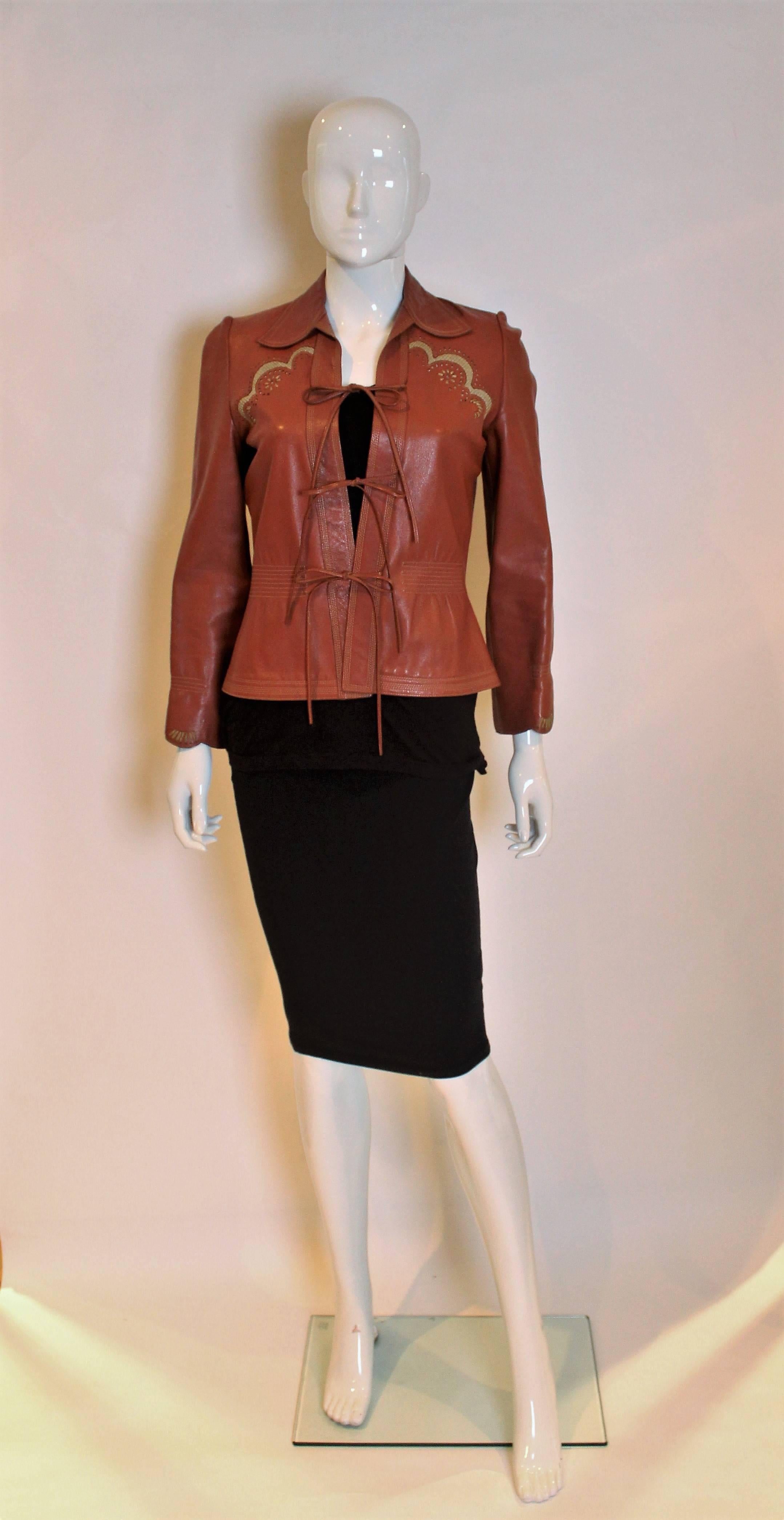 Women's 1970s leather jacket by Jean and Michael Pallant
