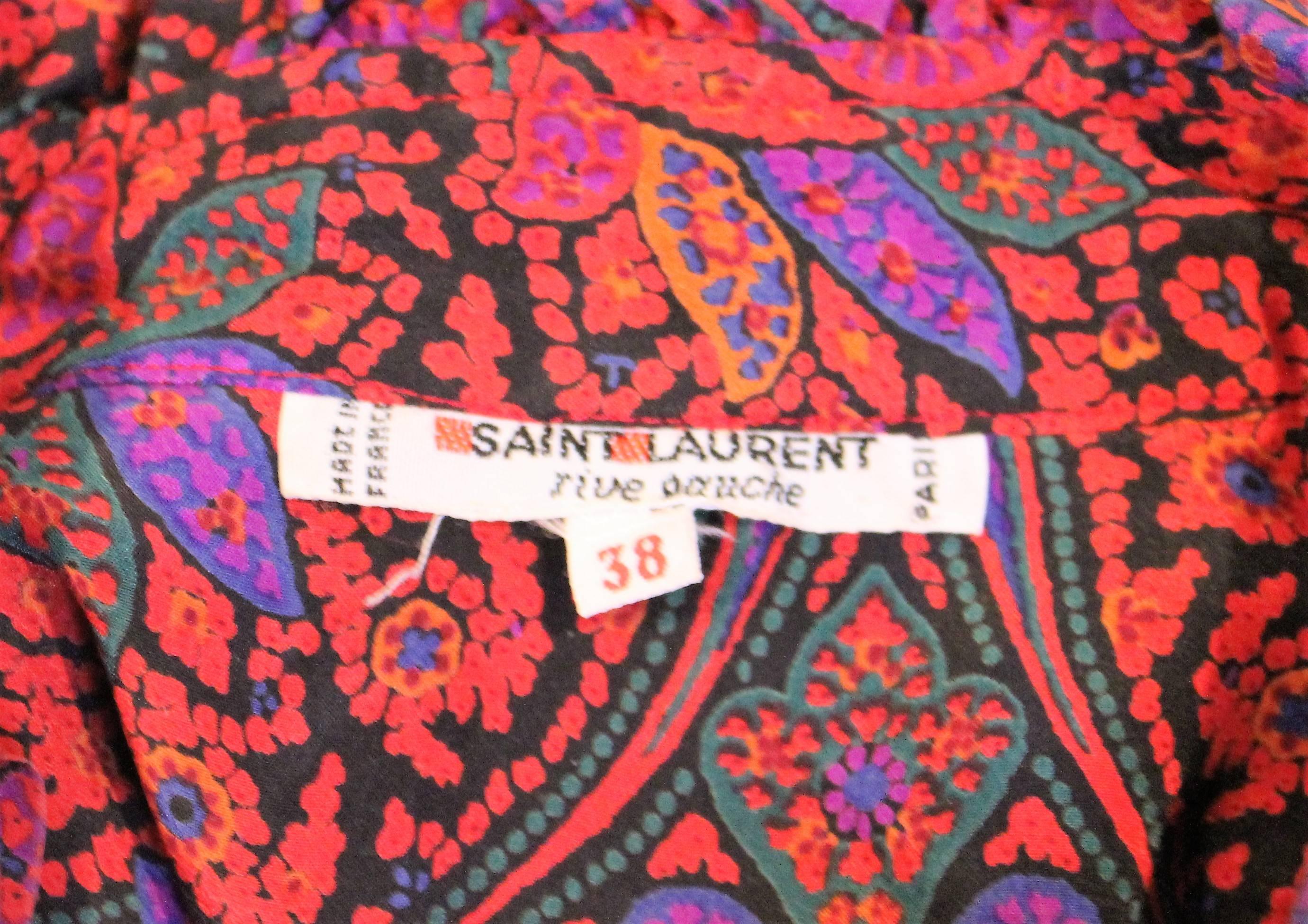 Yves Saint Laurent Silk Blouse and Woo Skirt in Paisley Design 2