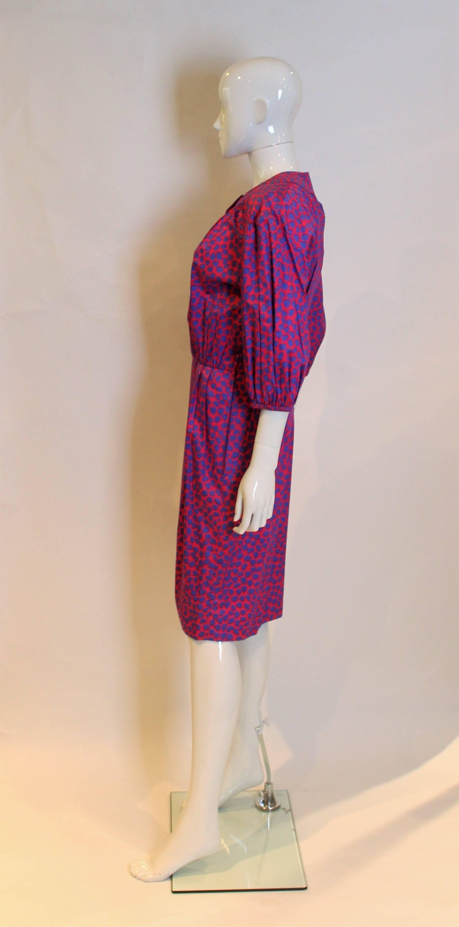 Yves Saint Laurent Rive Gauche Hear Print Dress In Excellent Condition In London, GB