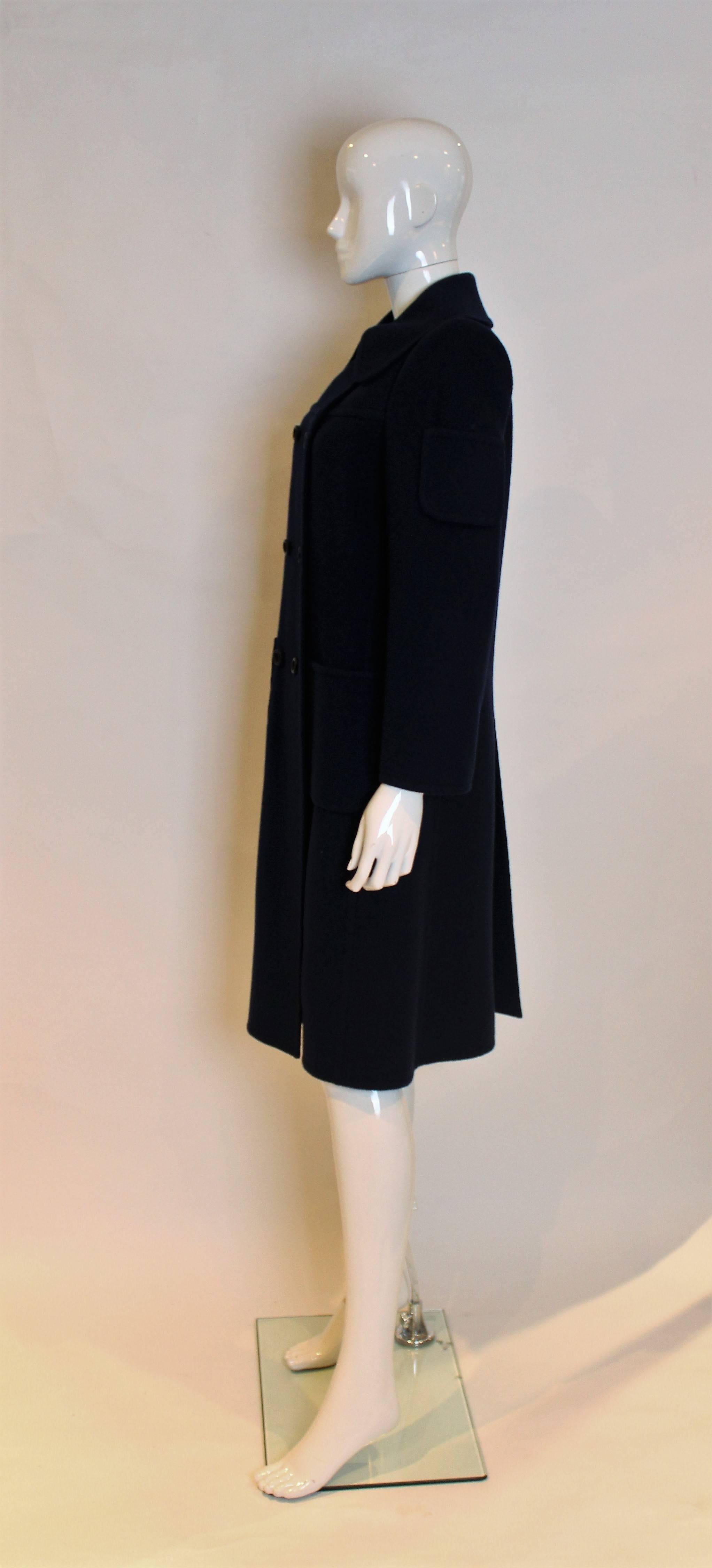 Black Christian Dior Paris, Blue Wool Coat, Patron Original number 00200