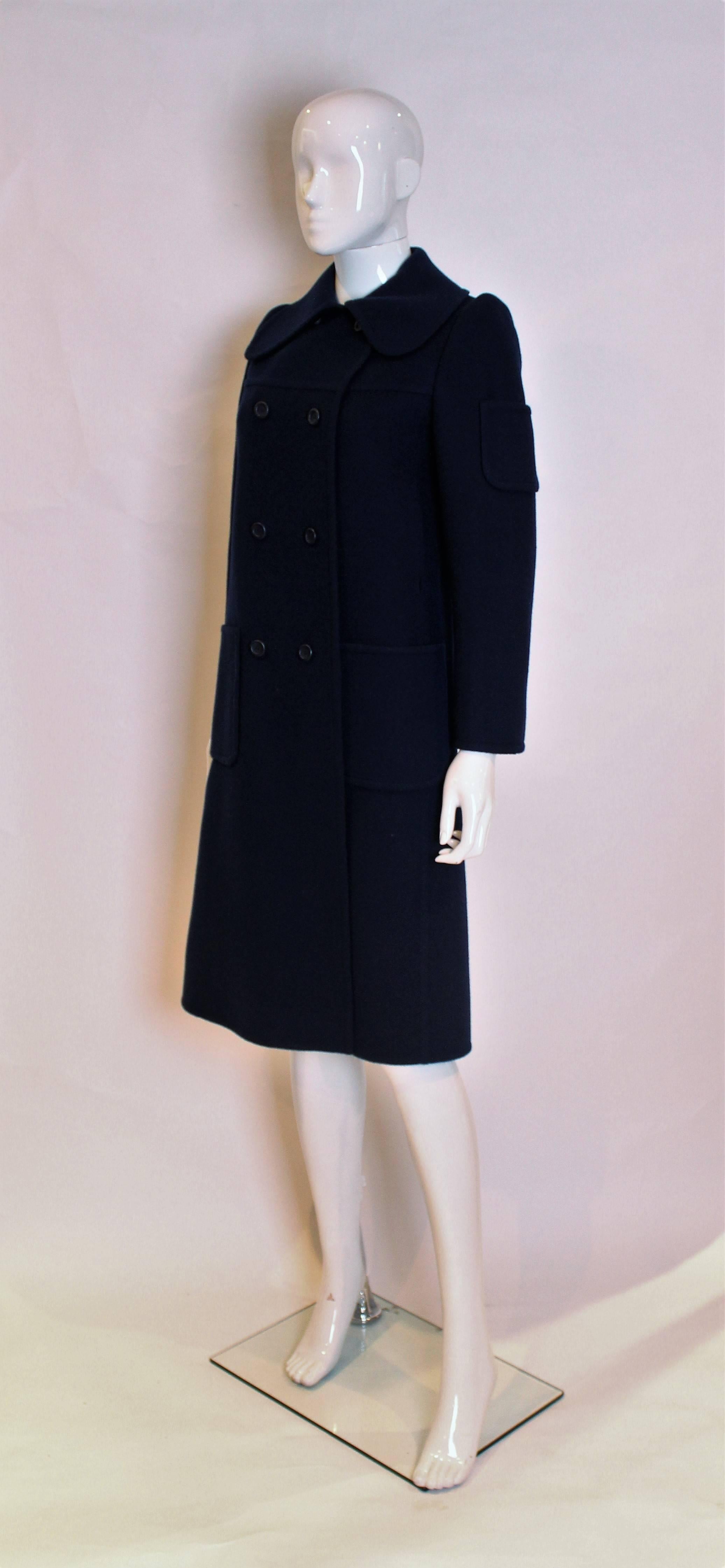Christian Dior Paris, Blue Wool Coat, Patron Original number 00200 In Excellent Condition In London, GB