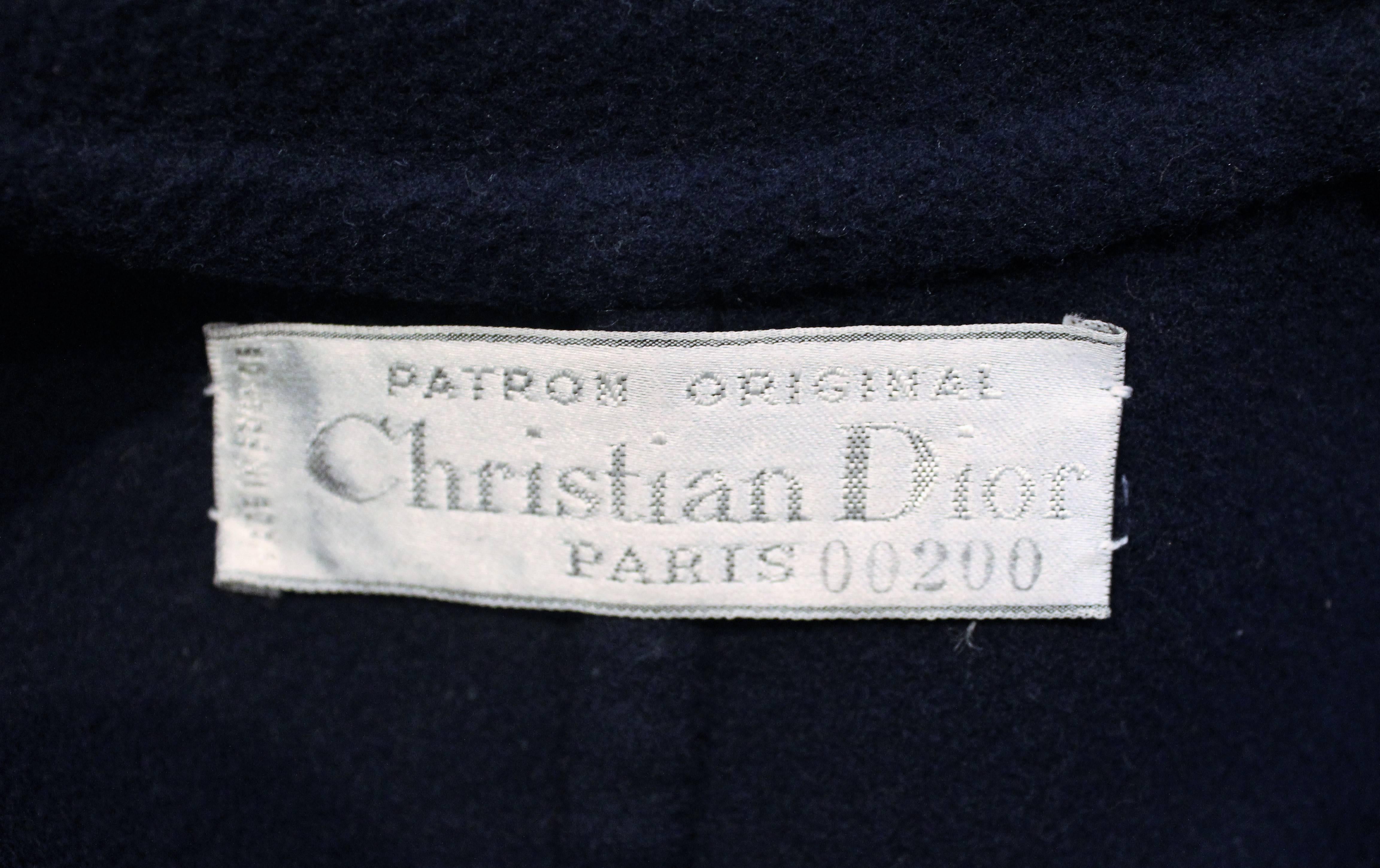 Christian Dior Paris, Blue Wool Coat, Patron Original number 00200 1