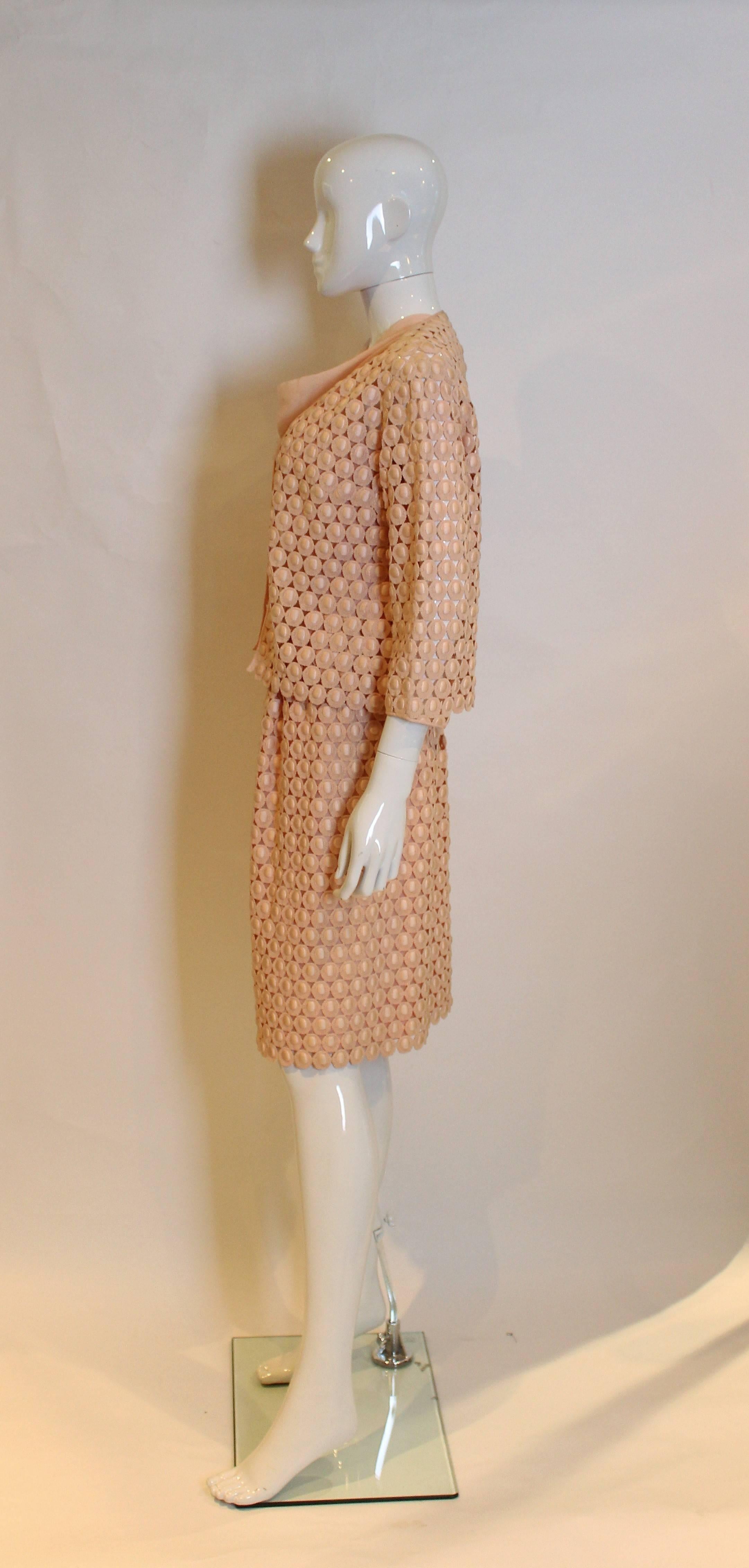 Guy Laroche  Pink Dress and Jacket In Excellent Condition In London, GB