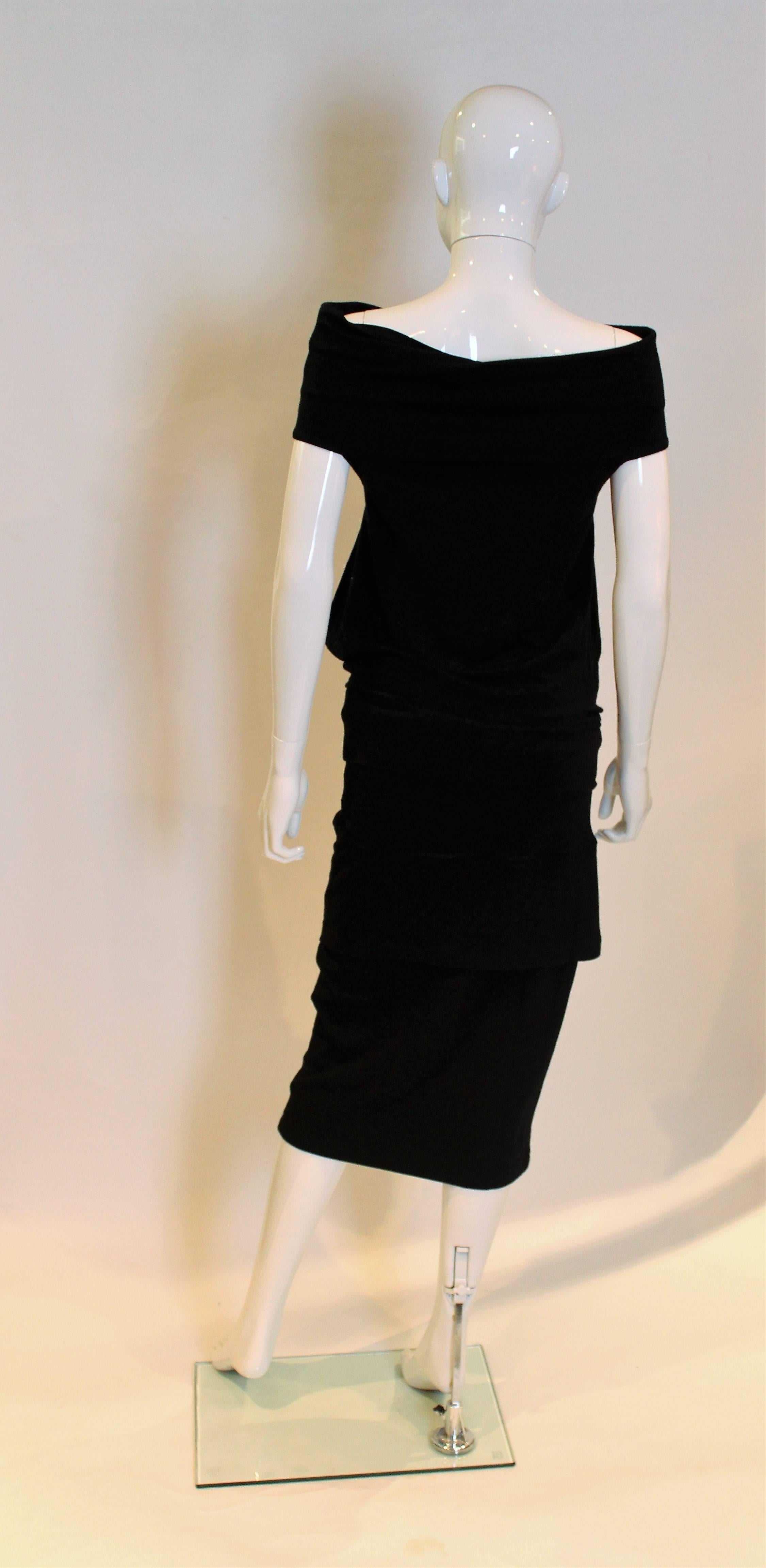 Plein Sud Black Off the Shoulder Top and Skirt 1