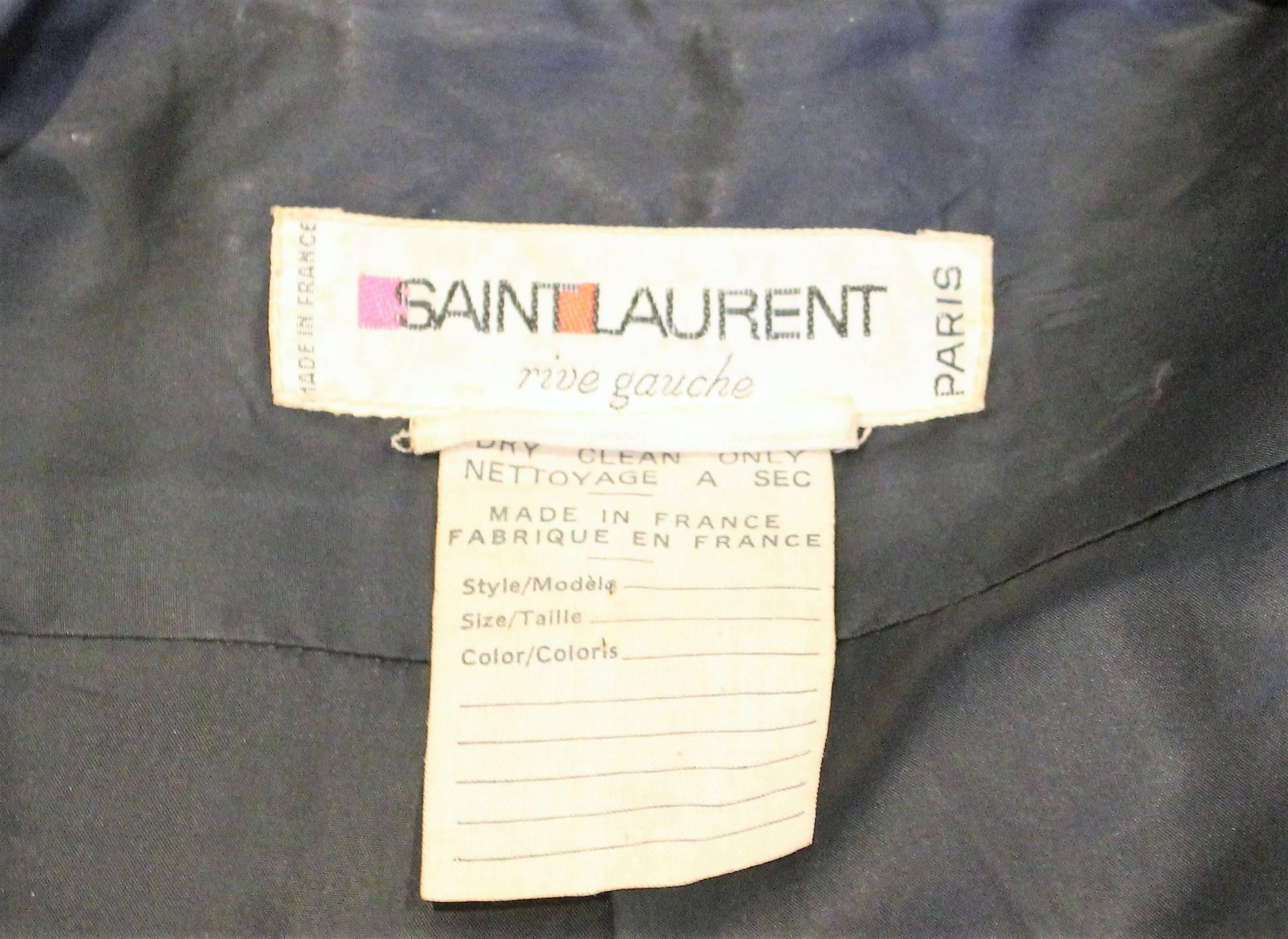 Yves Saint Laurent Rive Gauche Black 'Wet Look' Skirt Suit 2