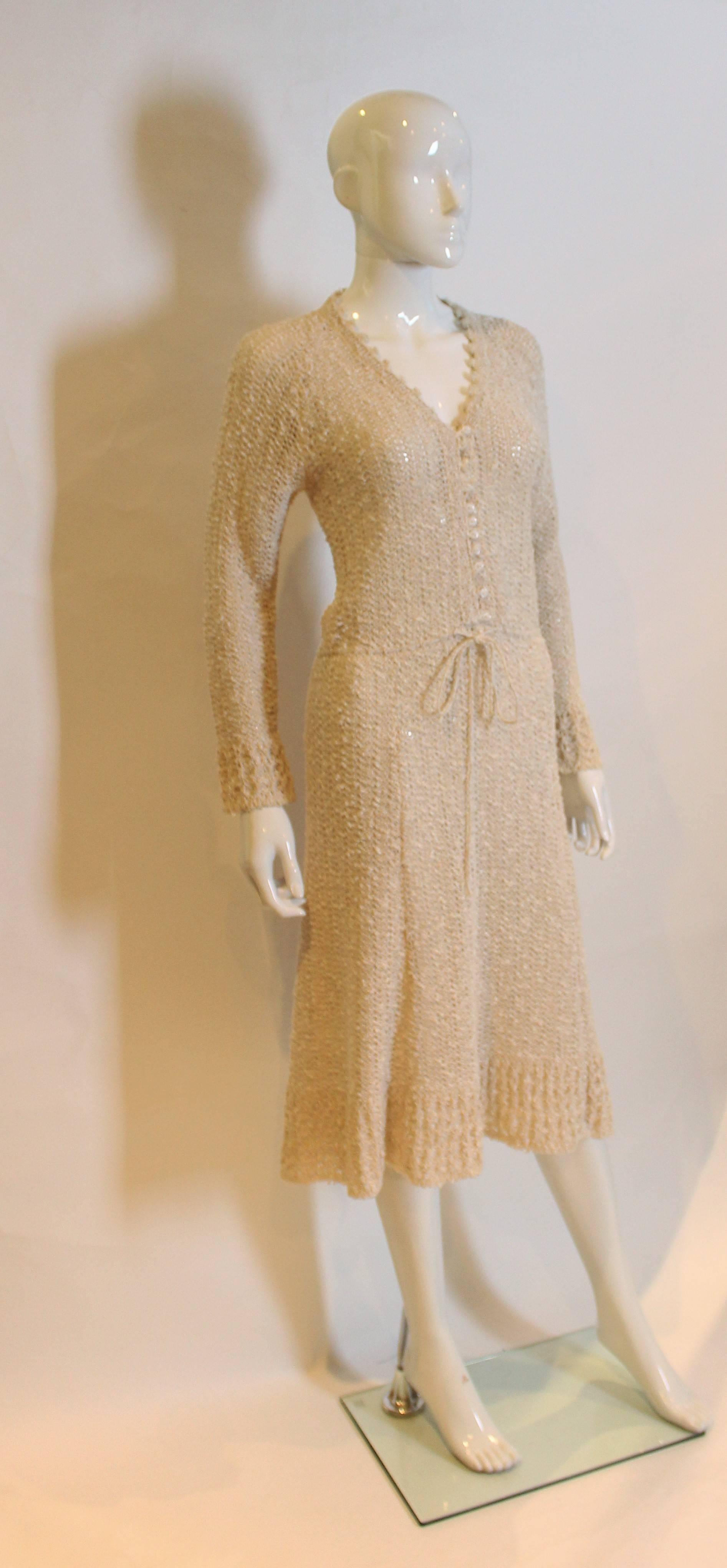 1970s Handloomed Crochet Dress 1