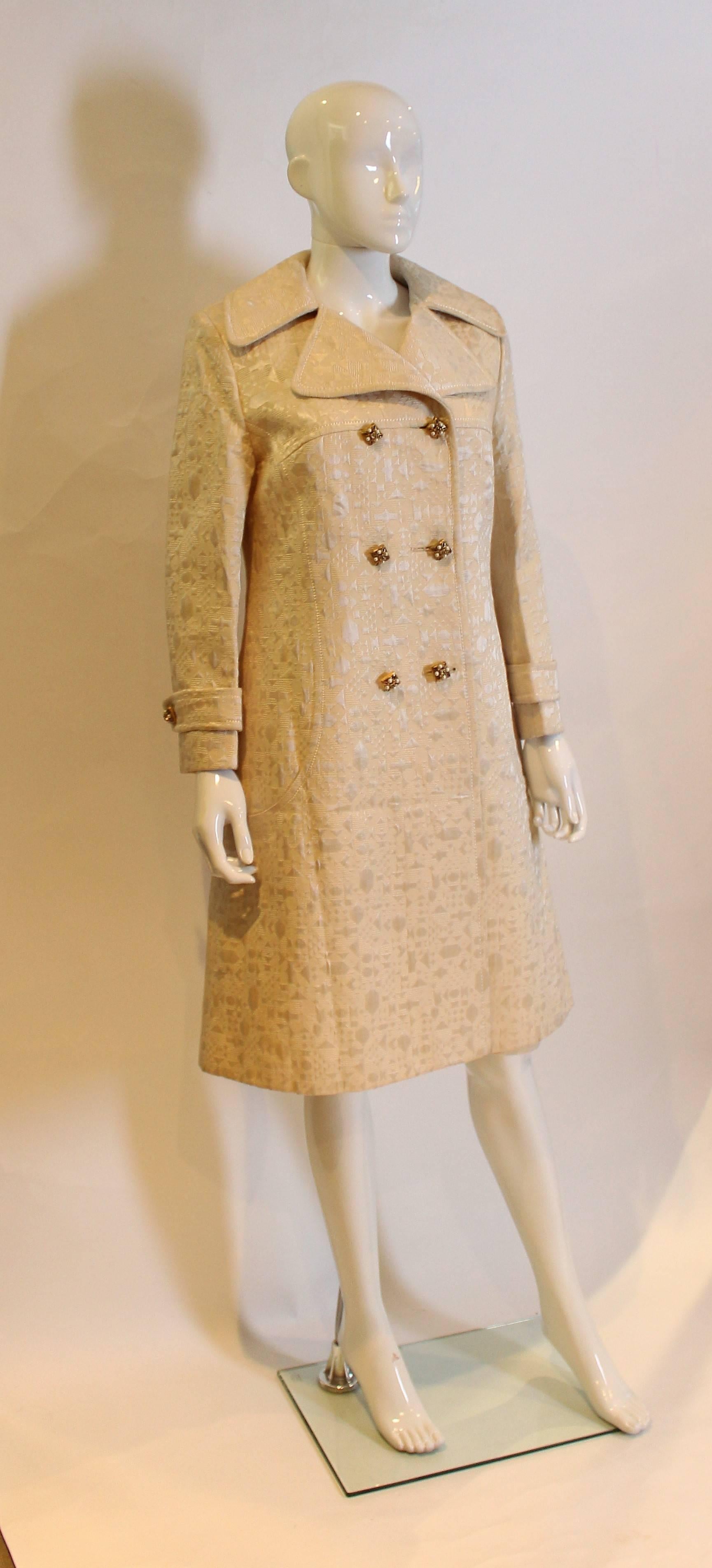 1960s Brocade coat by Braunschweig of Switzerland 1