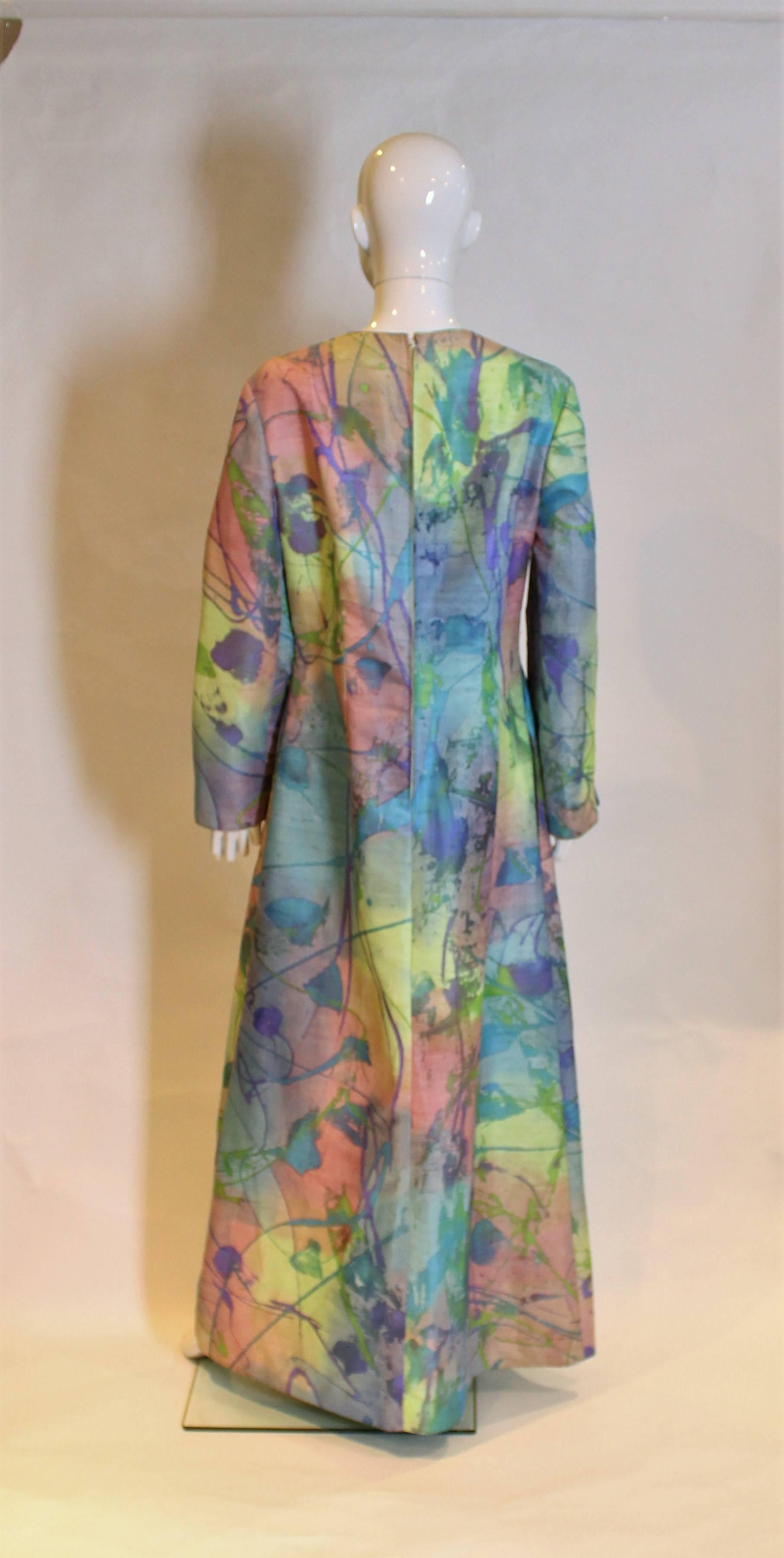 Multi Colour Silk Kaftan Dress 1