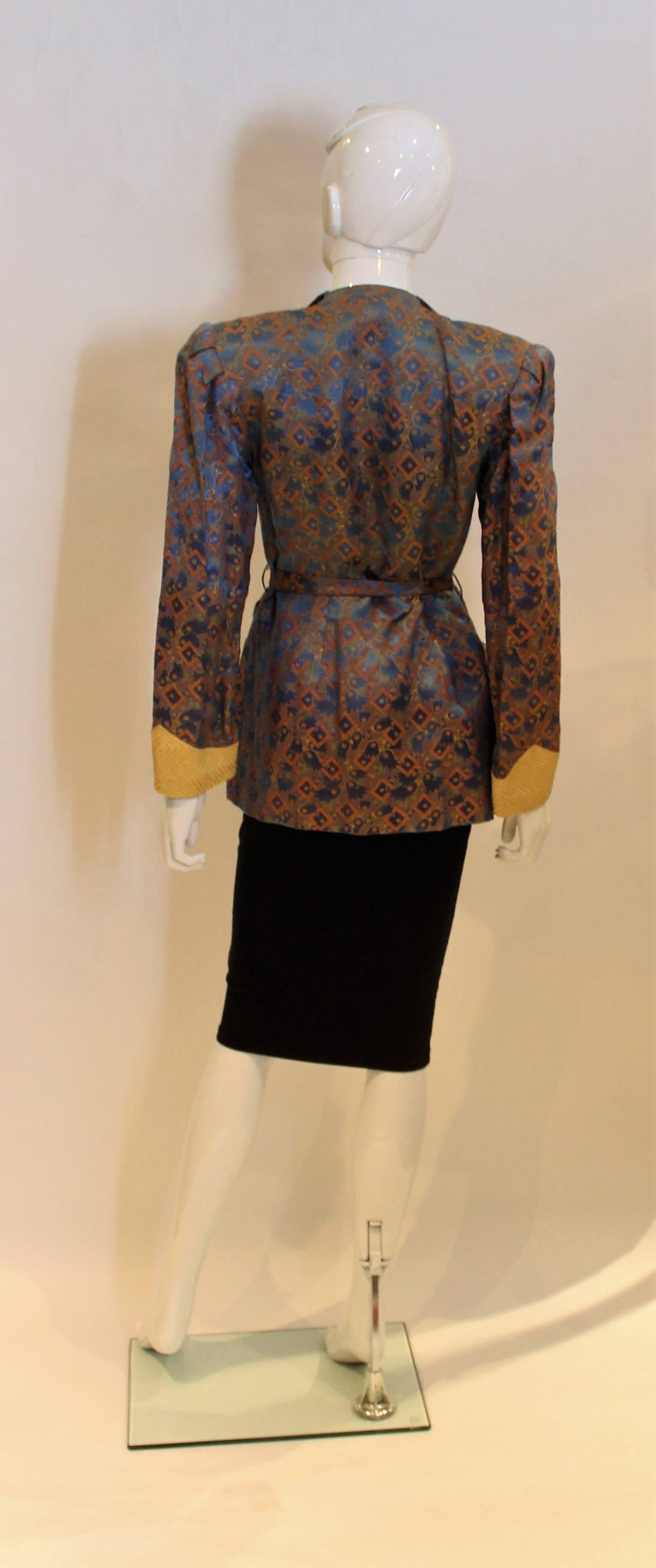 Blue and Gold Chinese Silk Jacket 1