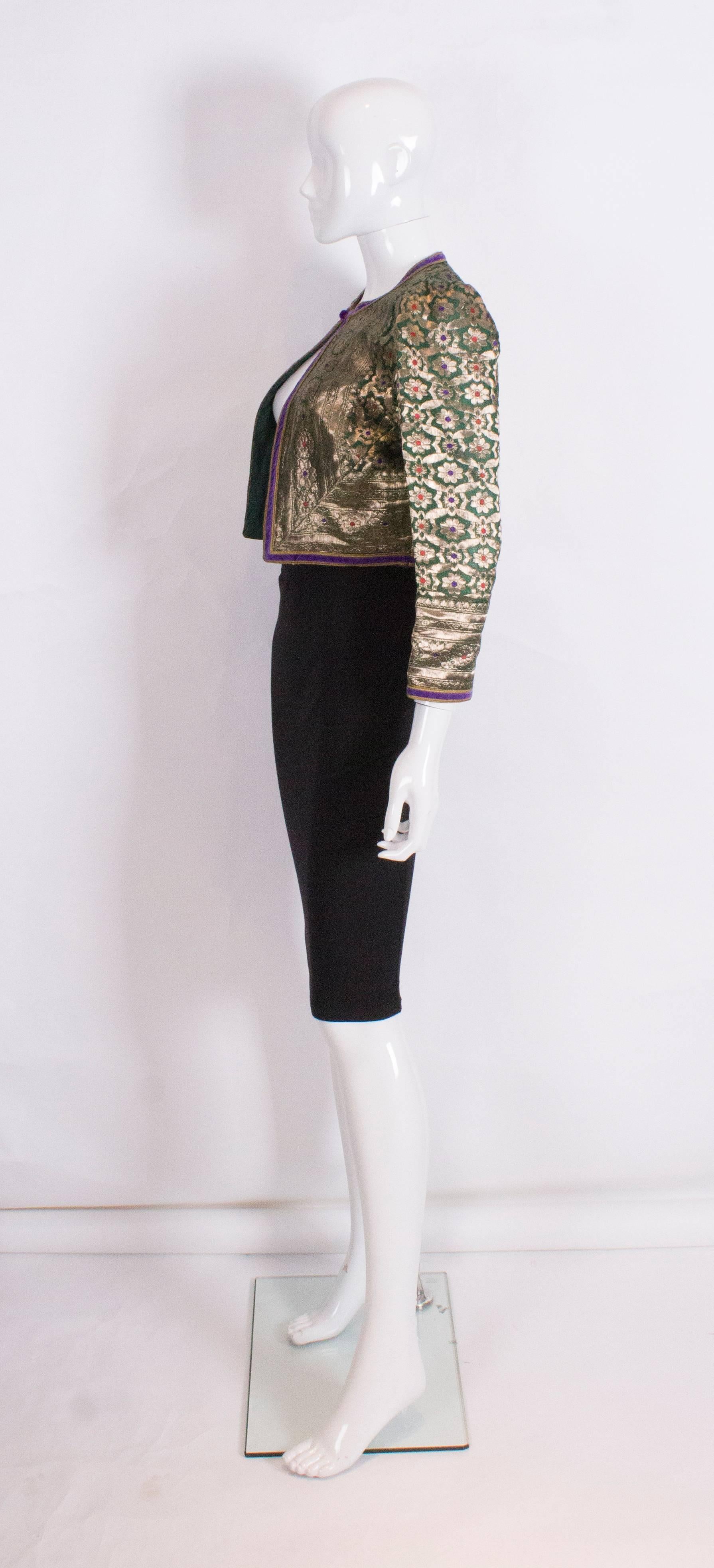 Women's Regamus London Jacket in Gold Thread with Floral Pattern