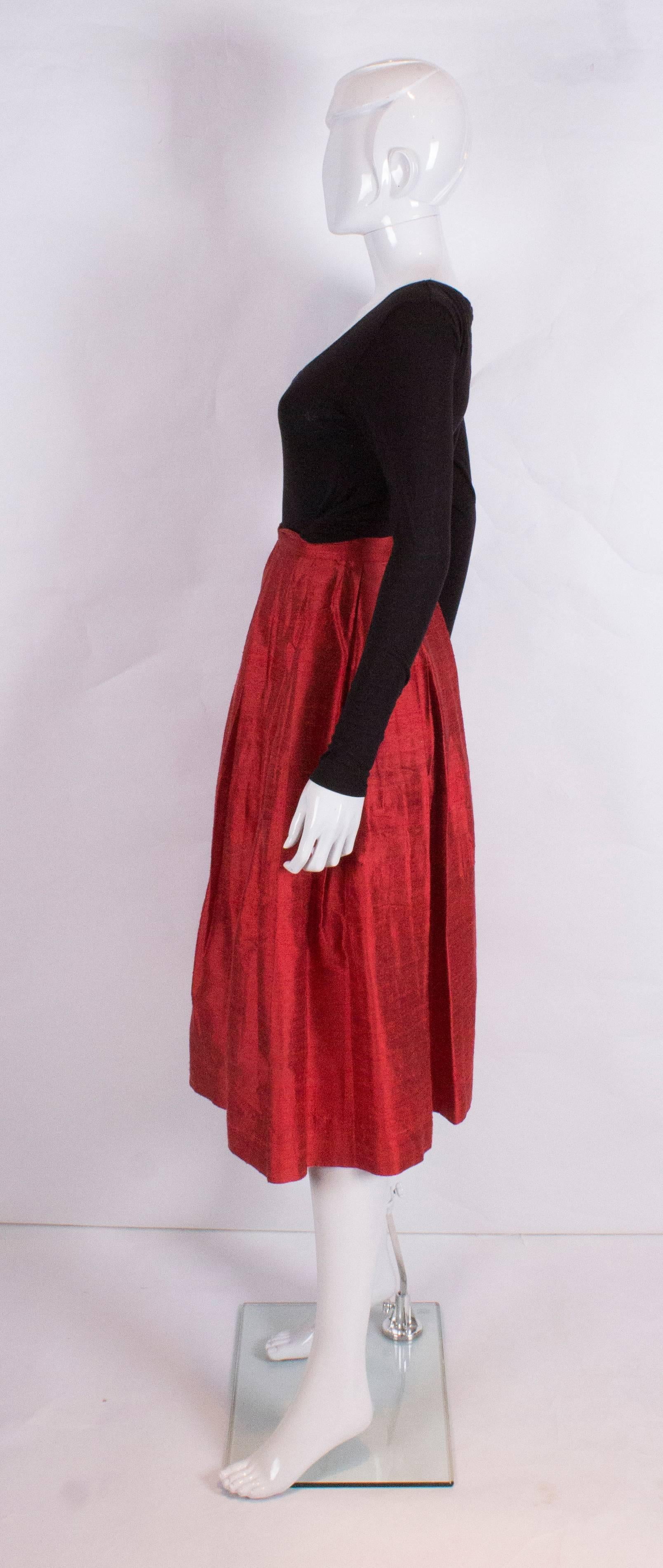 Women's Caroline Charles Vintage Silk Red Skirt