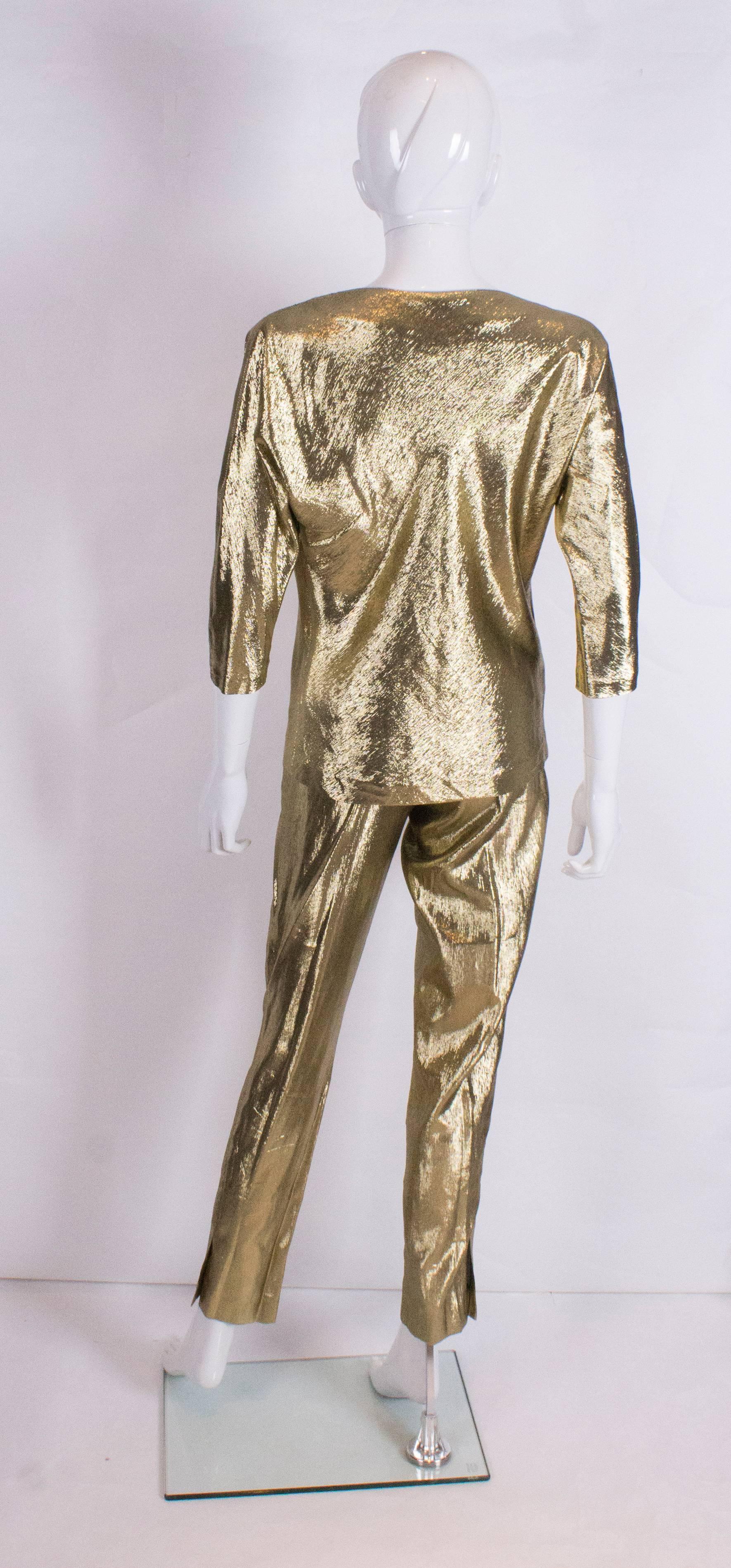 Brown Gold Silk Pant Suit by Rich Bitch