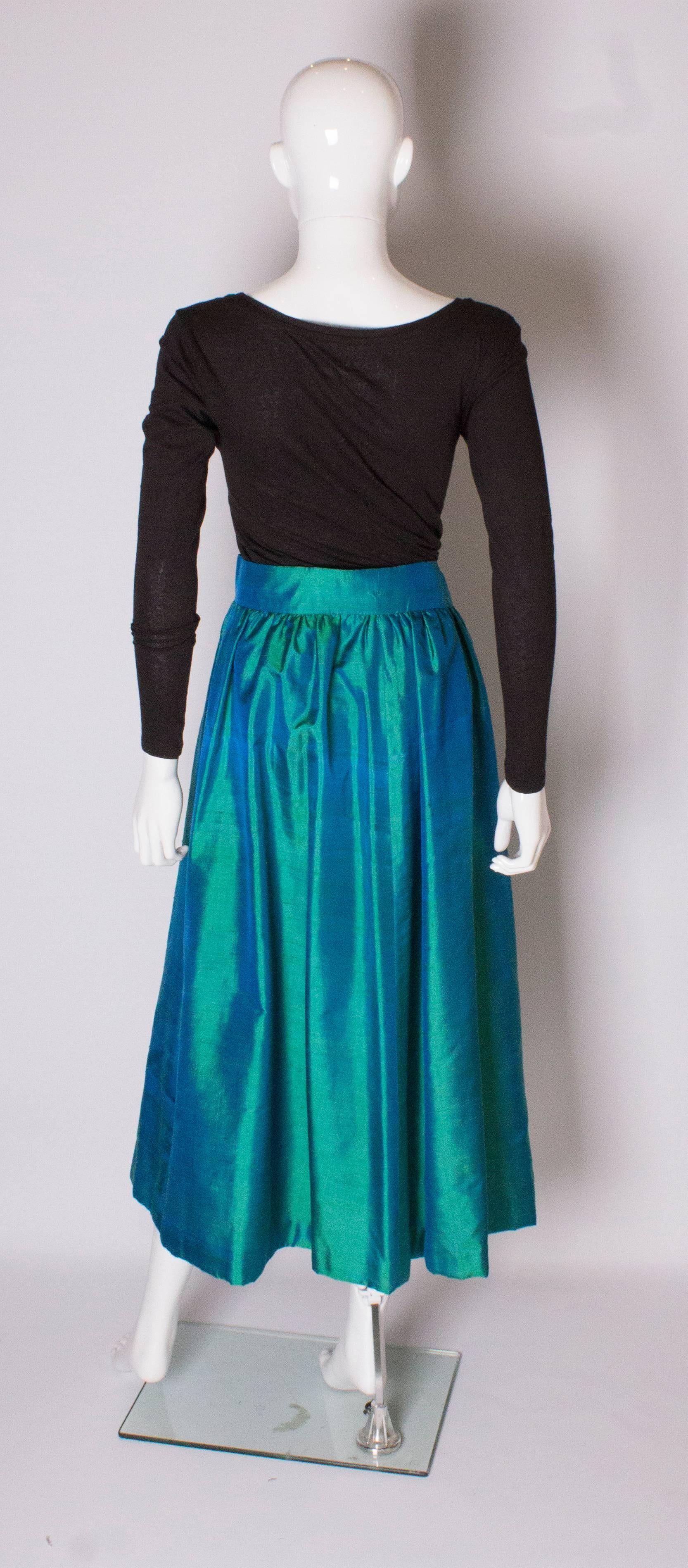 Vintage Green Silk Skirt 1