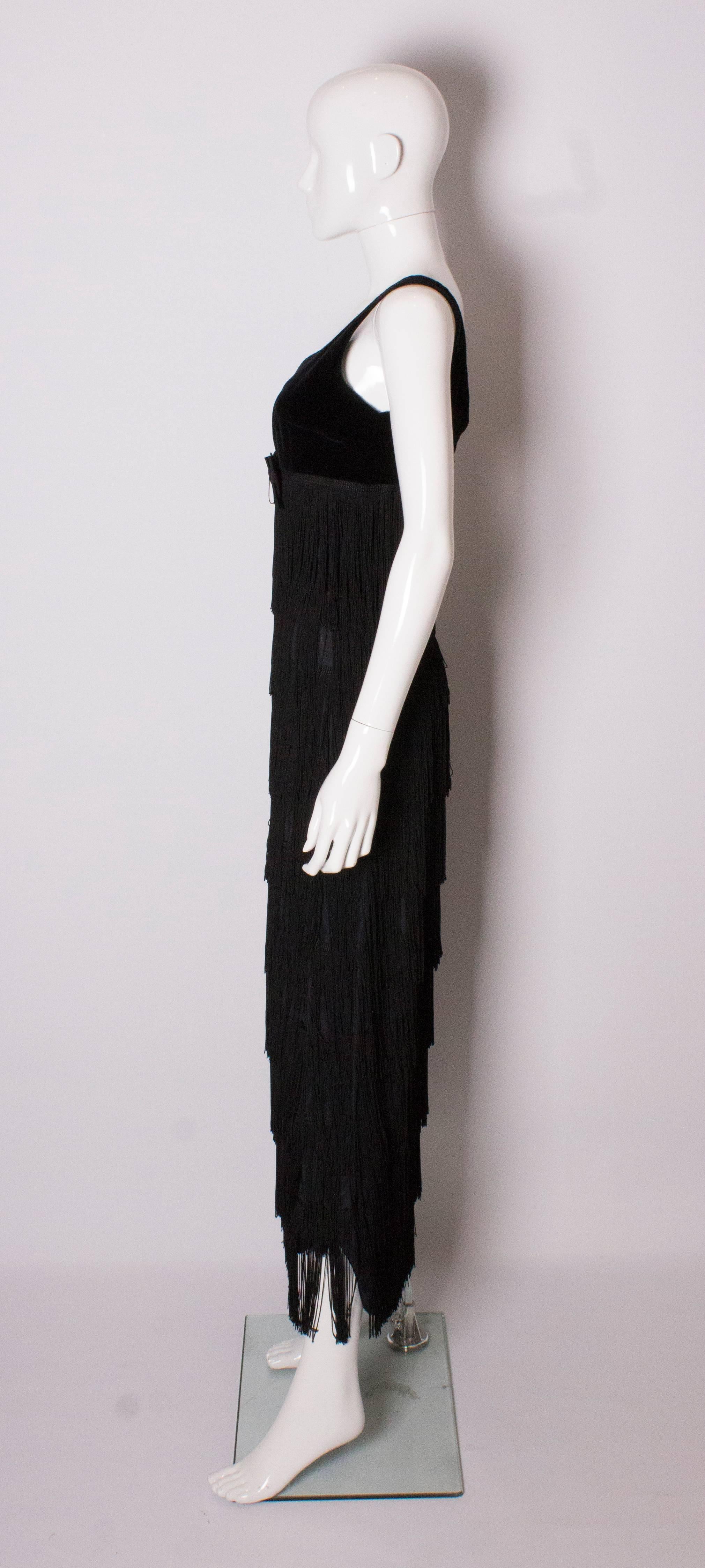 Women's Alquer of London Vintage Fringed Evening Gown For Sale