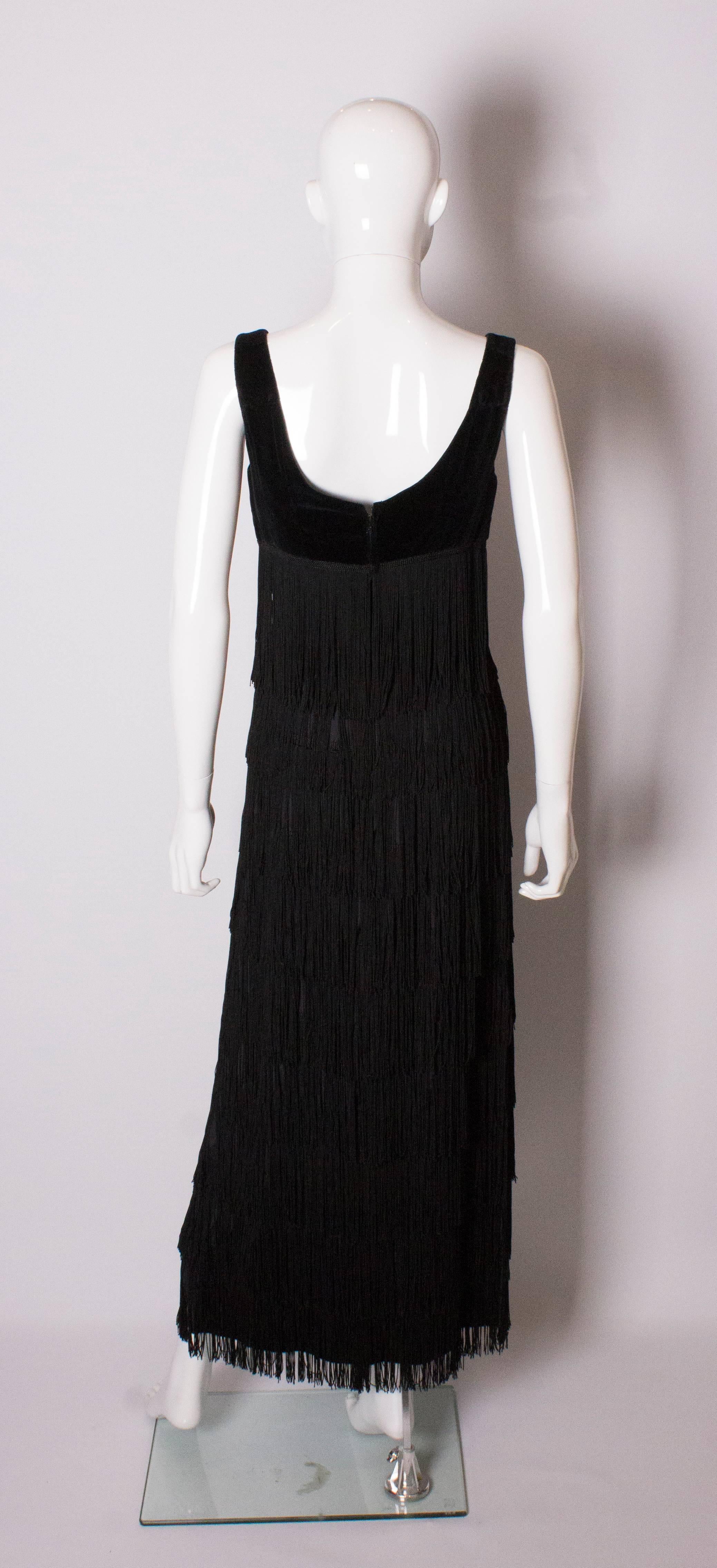 Alquer of London Vintage Fringed Evening Gown For Sale 1