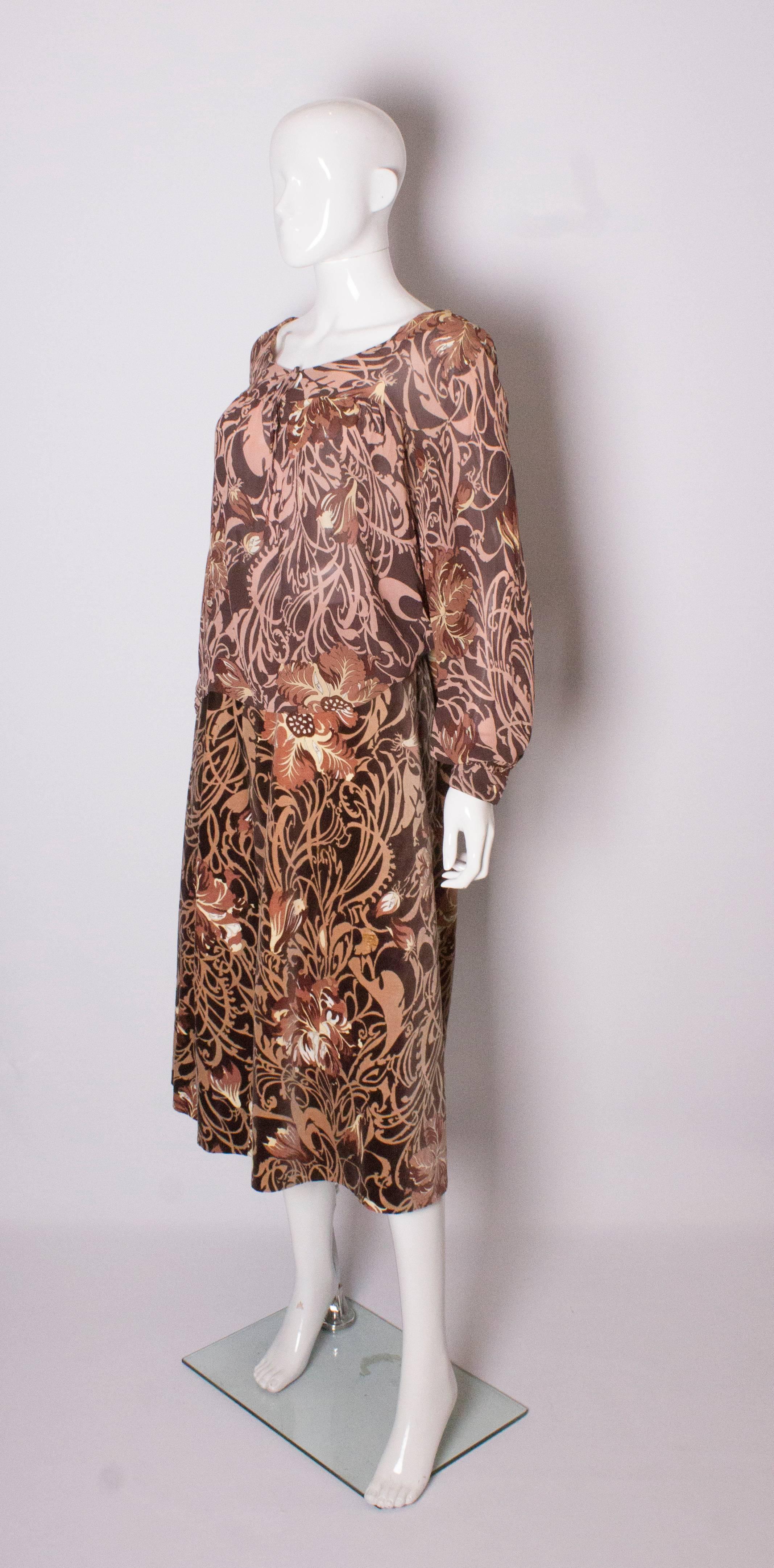 Brown Pucci Vintage Skirt and Top