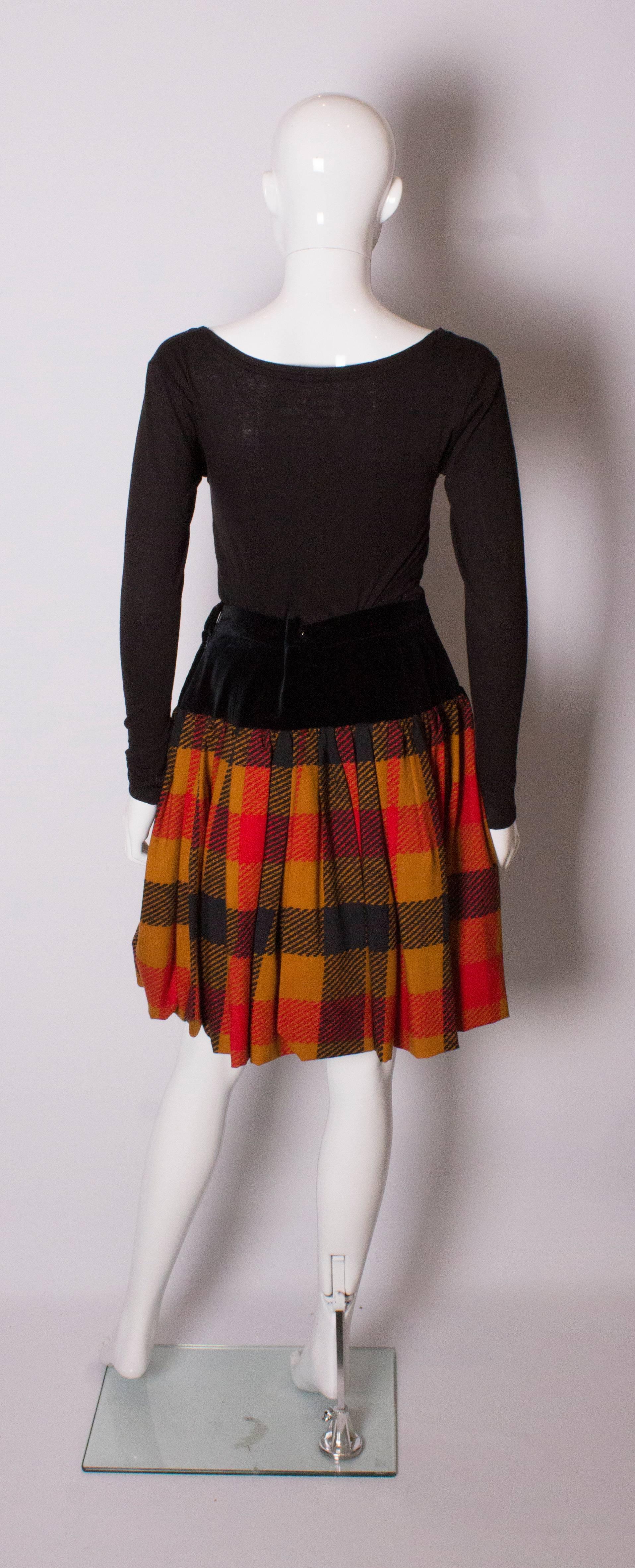 Women's Yves Saint  Laurent Velvet and Wool Skirt
