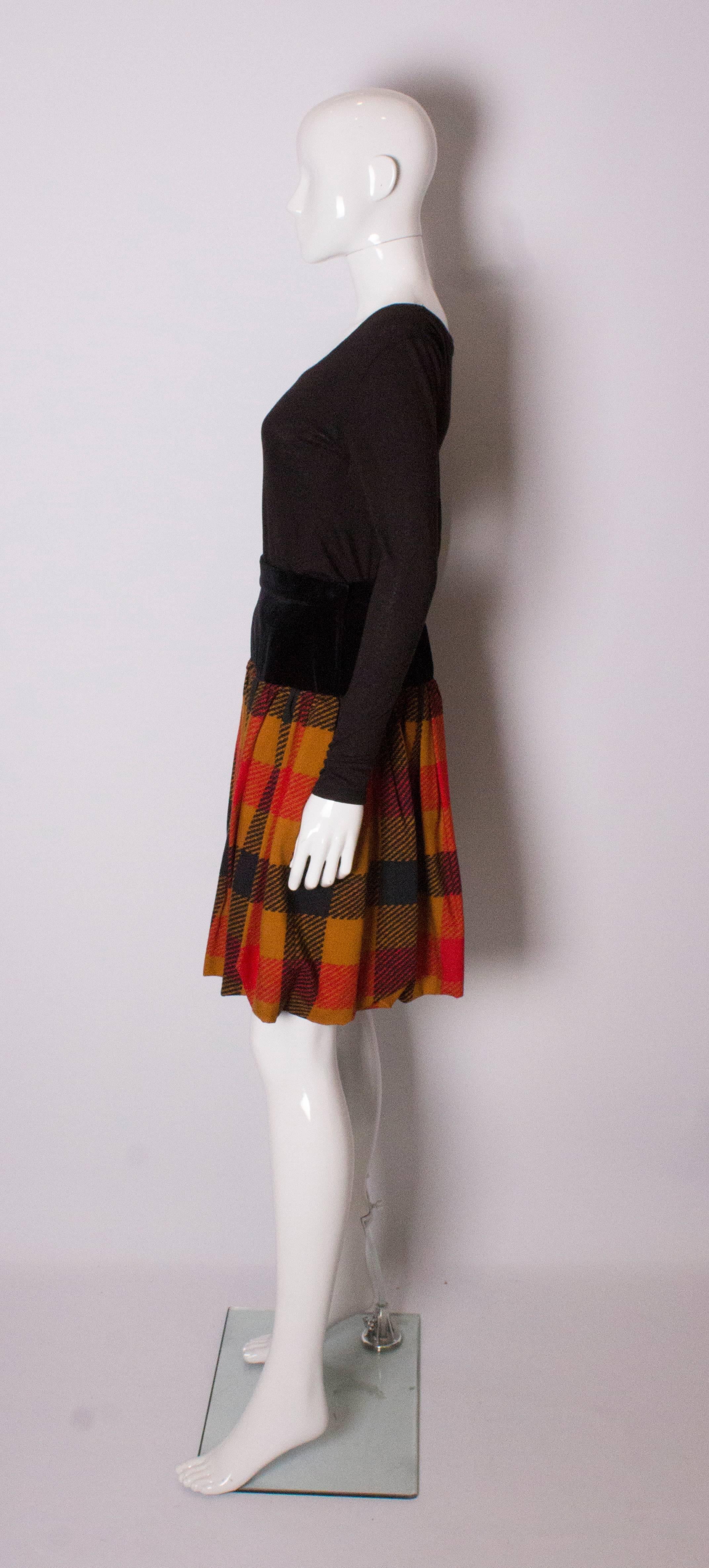 Yves Saint  Laurent Velvet and Wool Skirt In Excellent Condition In London, GB