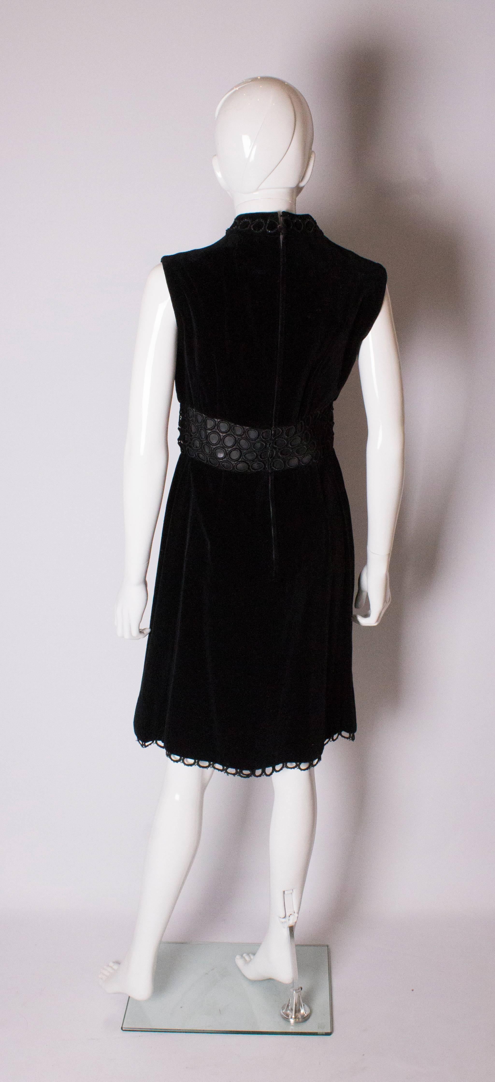 Women's Susan Small Black Velvet Cocktail Dress