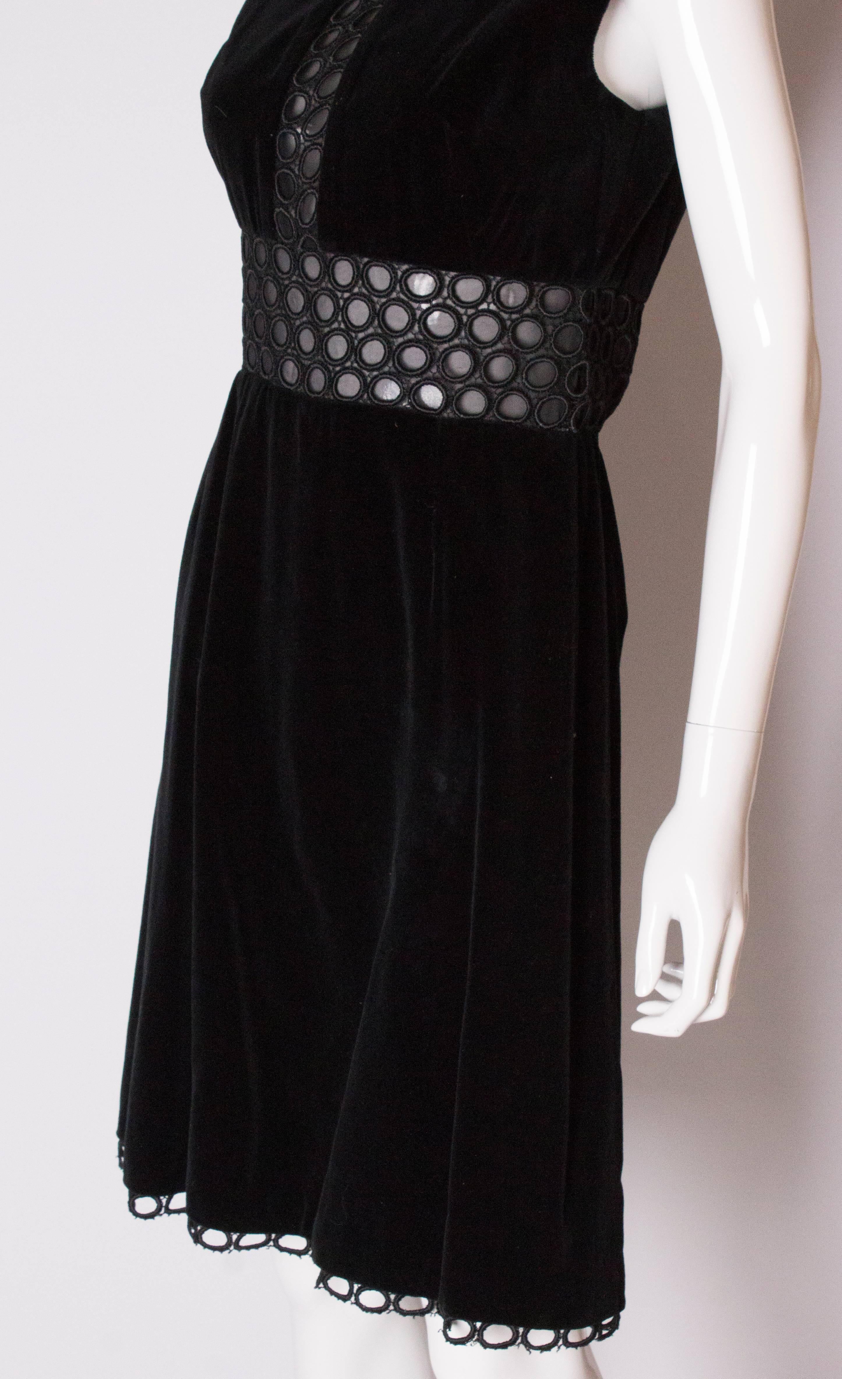 Susan Small Black Velvet Cocktail Dress 1