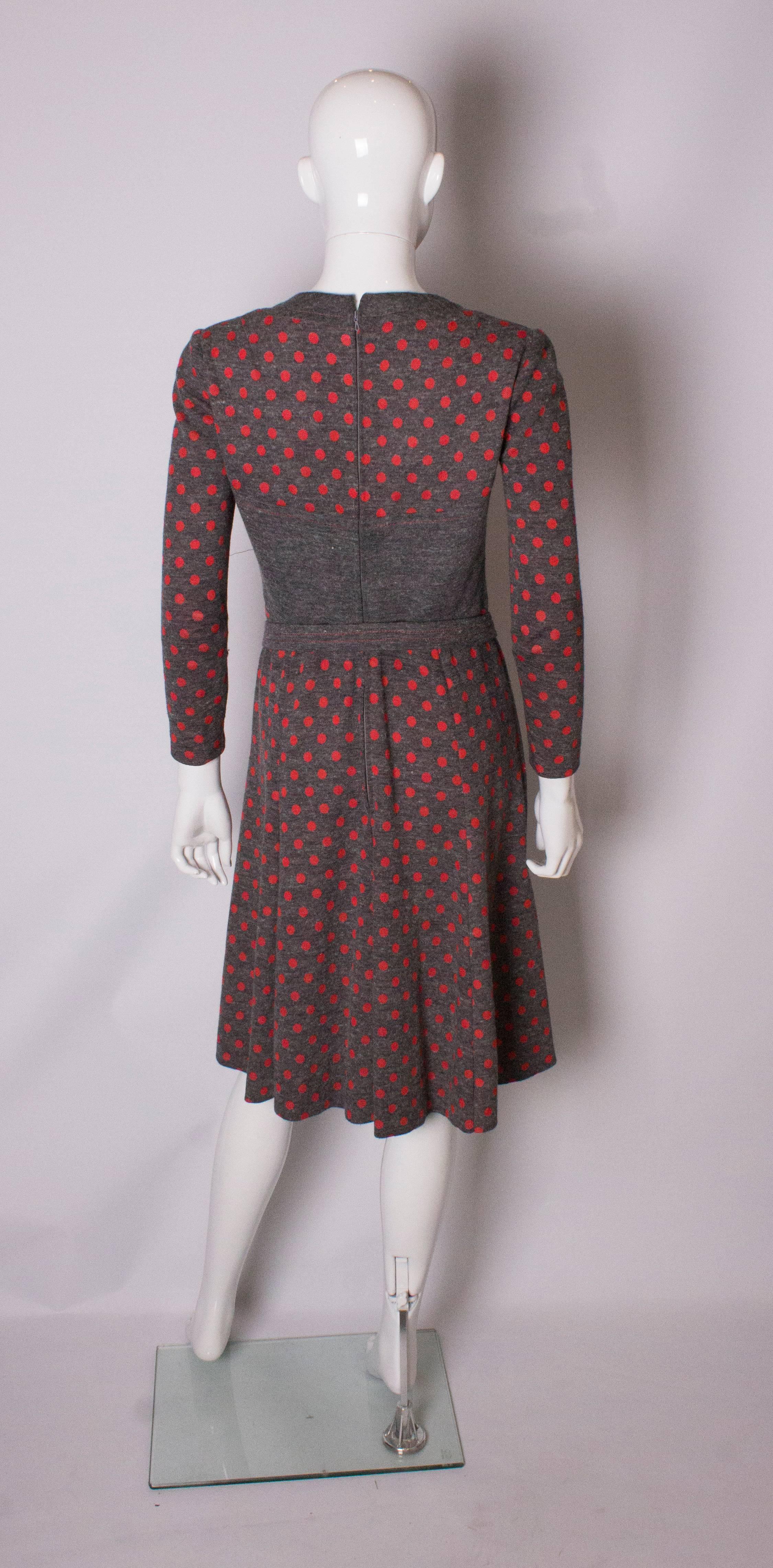 Vintage Hardy Amies Spotty Dress In Good Condition In London, GB