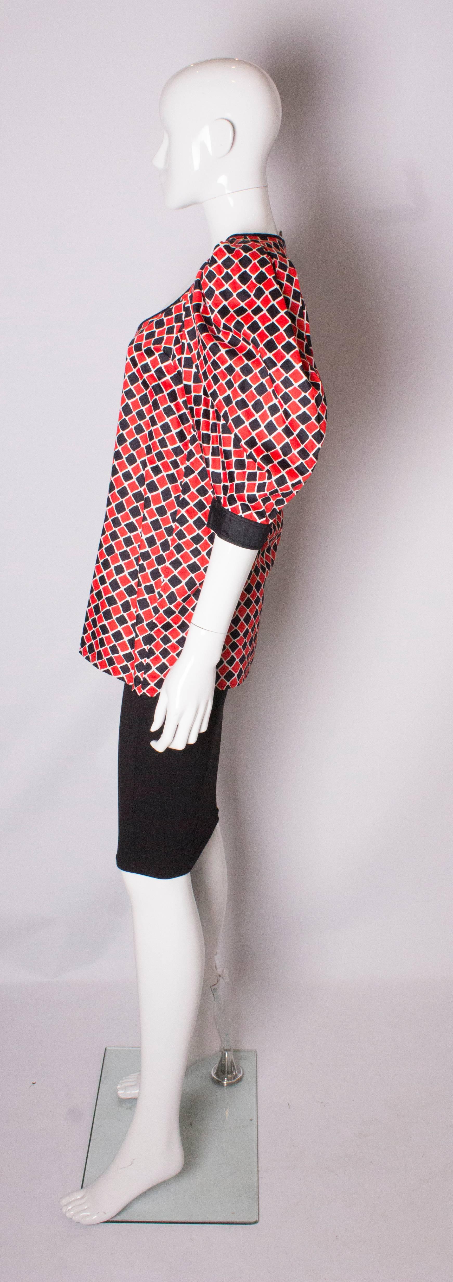 Yves Saint Laurent  Red, Black and White Blouse In Excellent Condition In London, GB