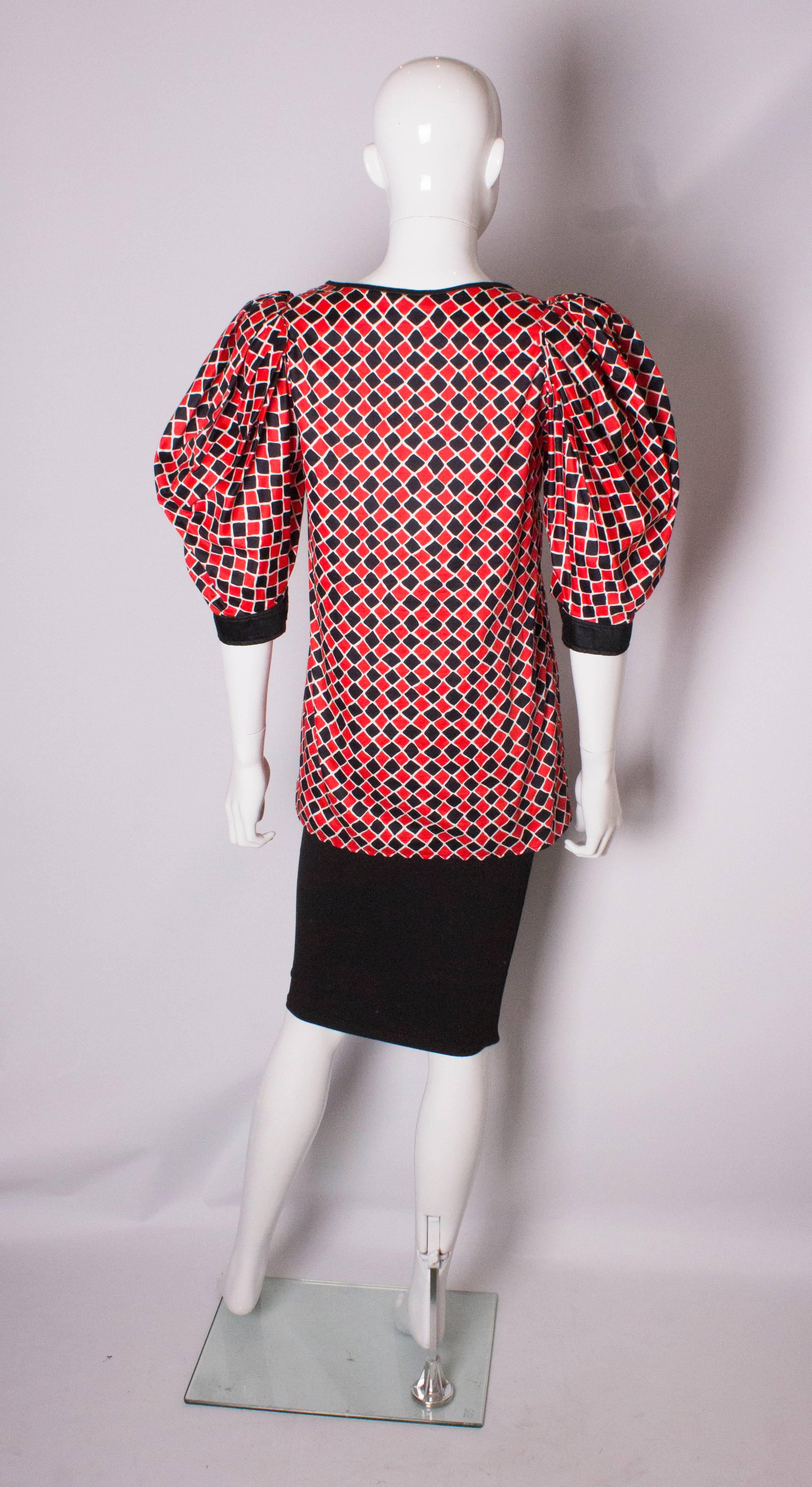 Women's Yves Saint Laurent  Red, Black and White Blouse