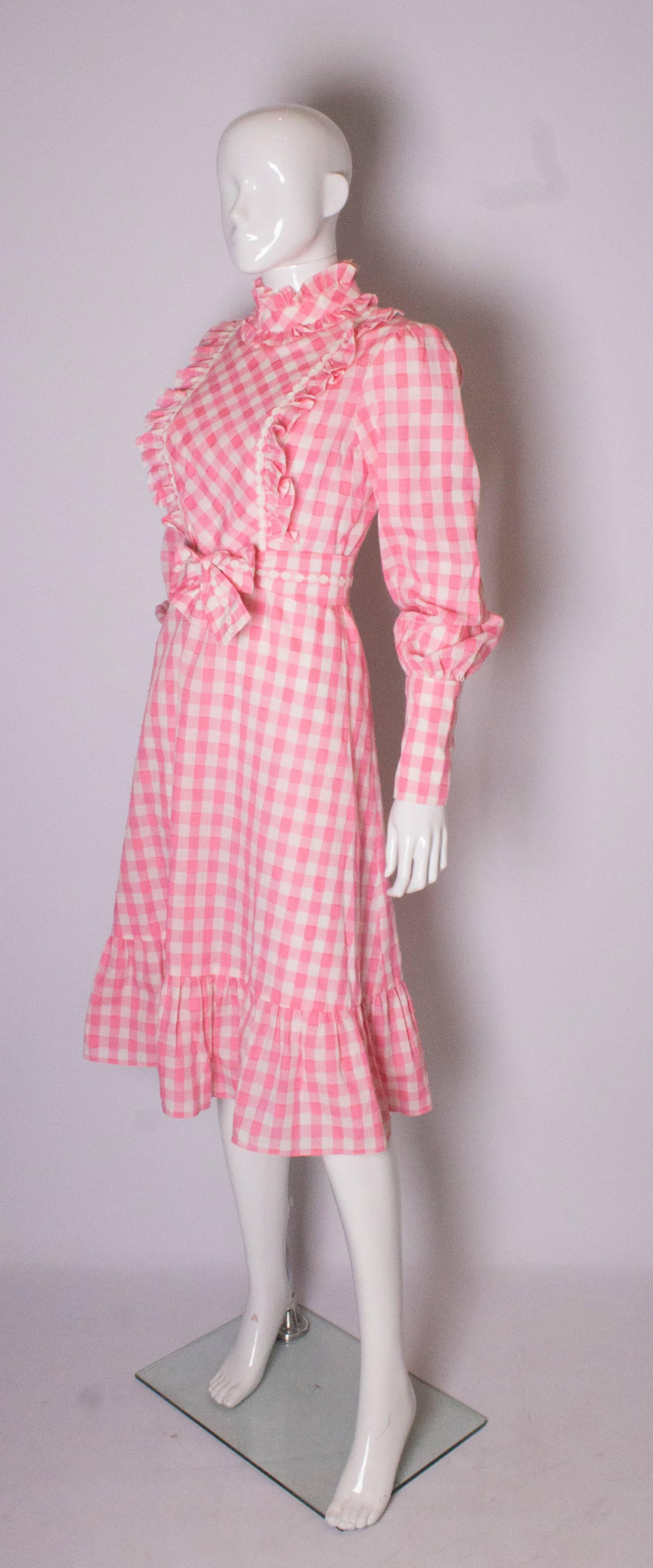 Women's Vintage Susan Small Pink and White Dress