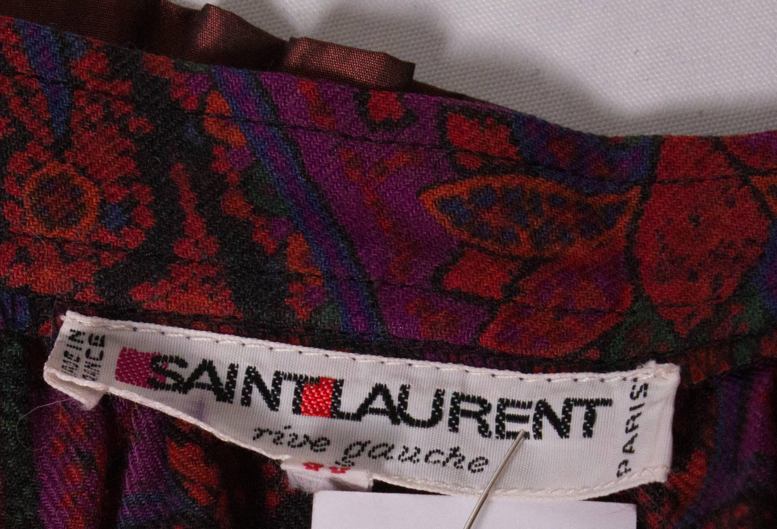 Yves saint Laurent Rive Gauche  Paisley Print  Skirt 4