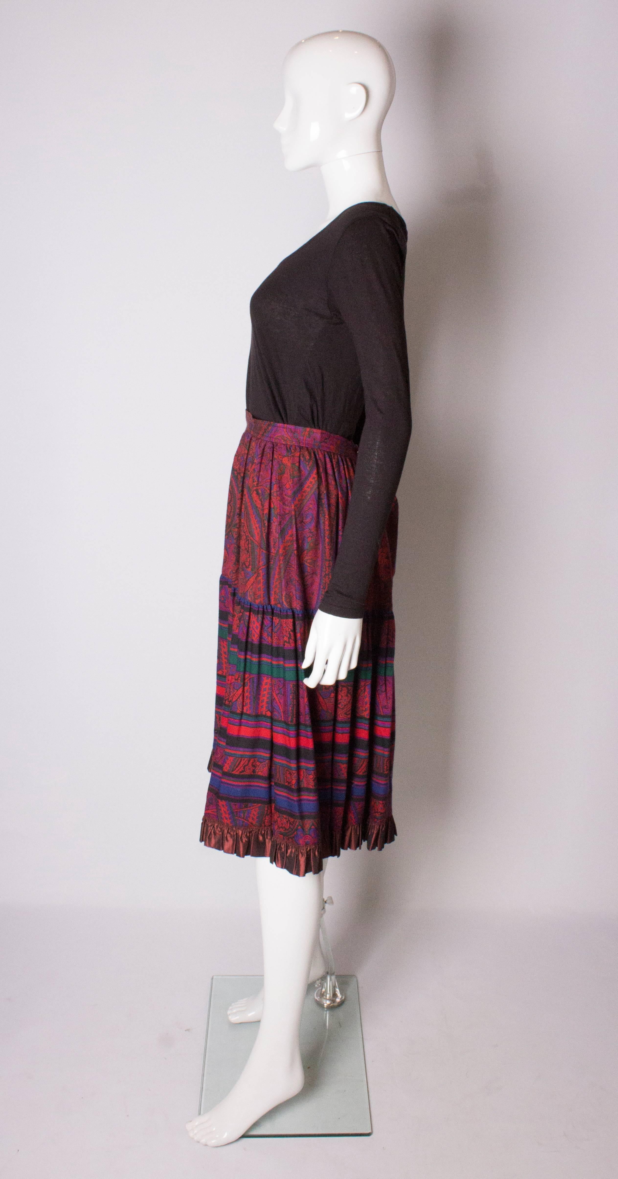 Women's Yves saint Laurent Rive Gauche  Paisley Print  Skirt
