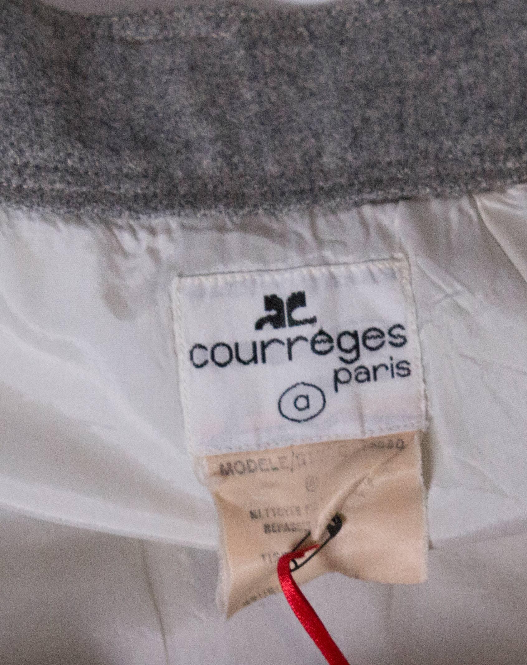 Courreges Vintage grey wool Skirt 4