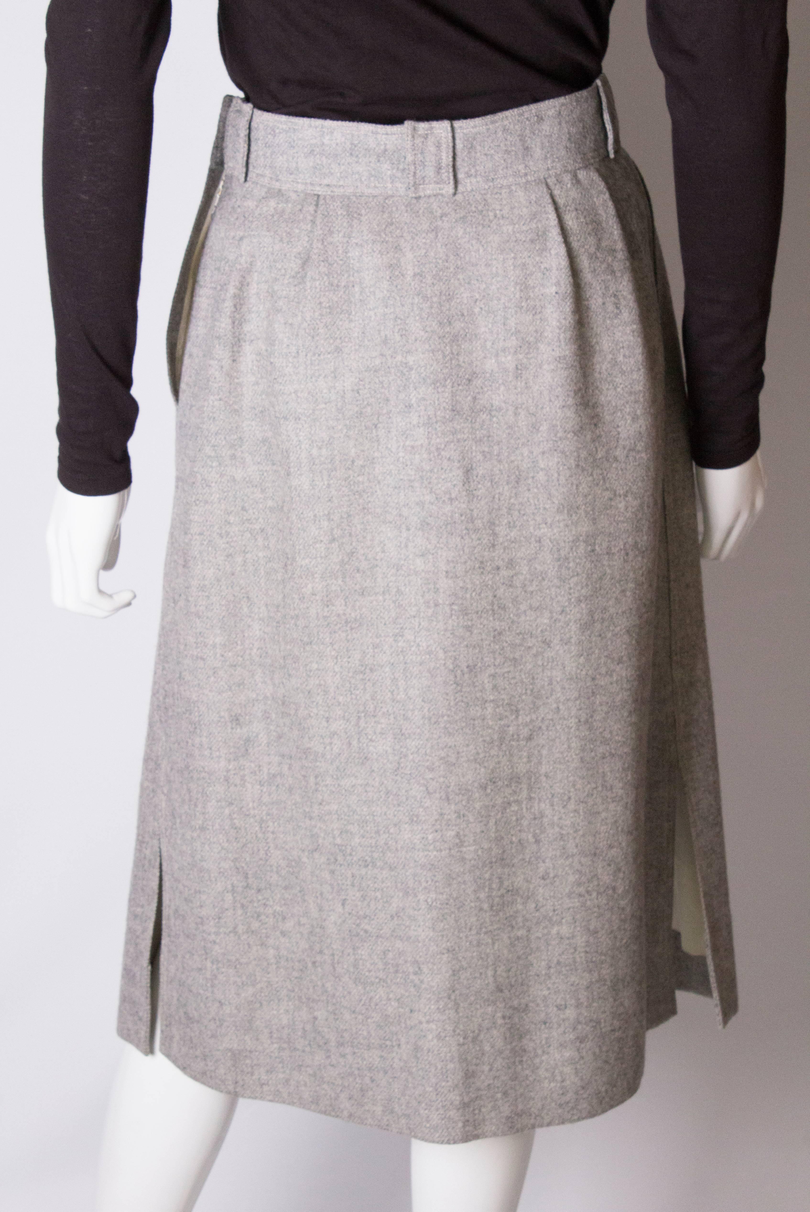Courreges Vintage grey wool Skirt 3