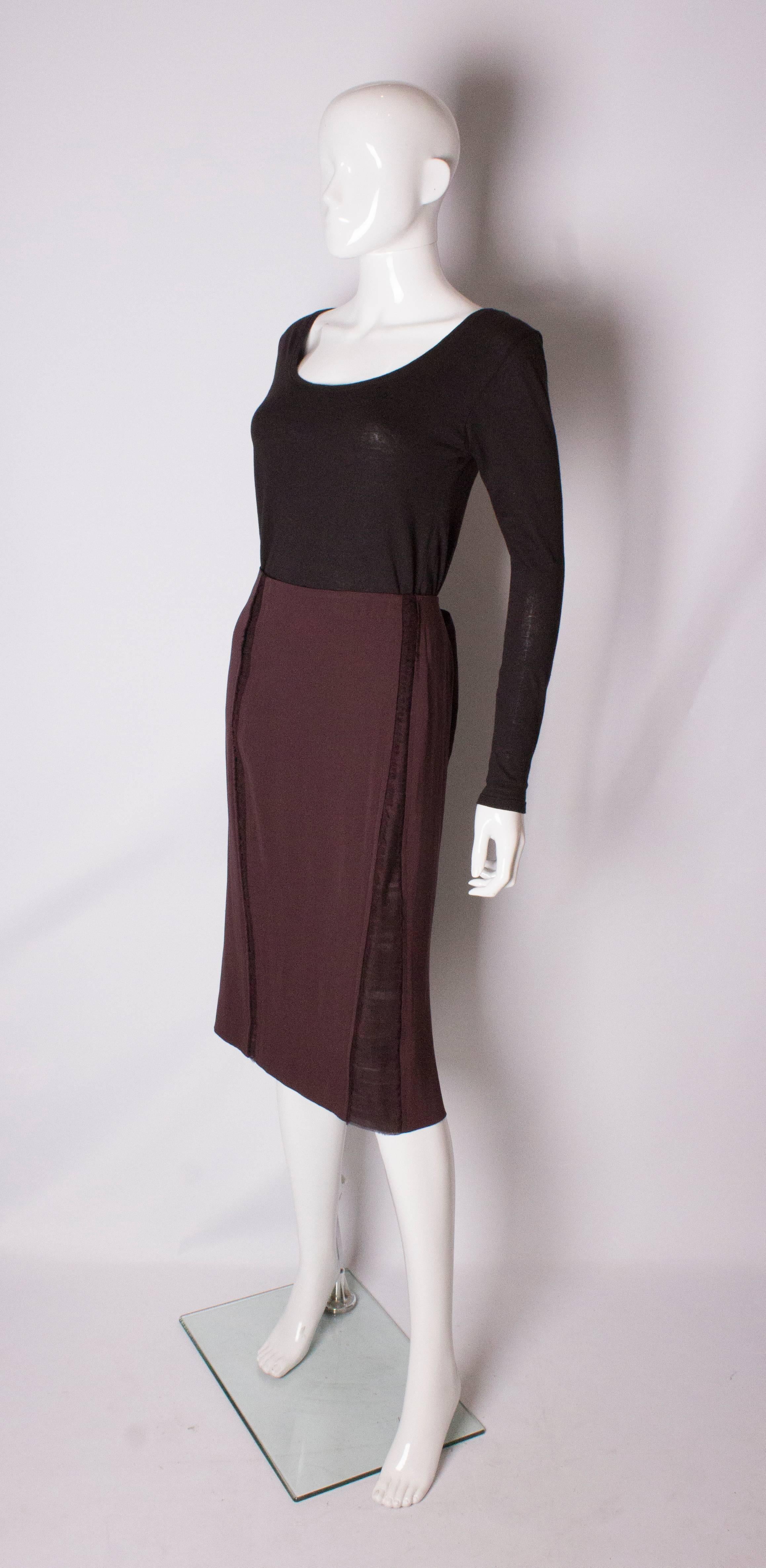 Black Yves Saint Laurent Vintage Rive Gauche Silk Skirt