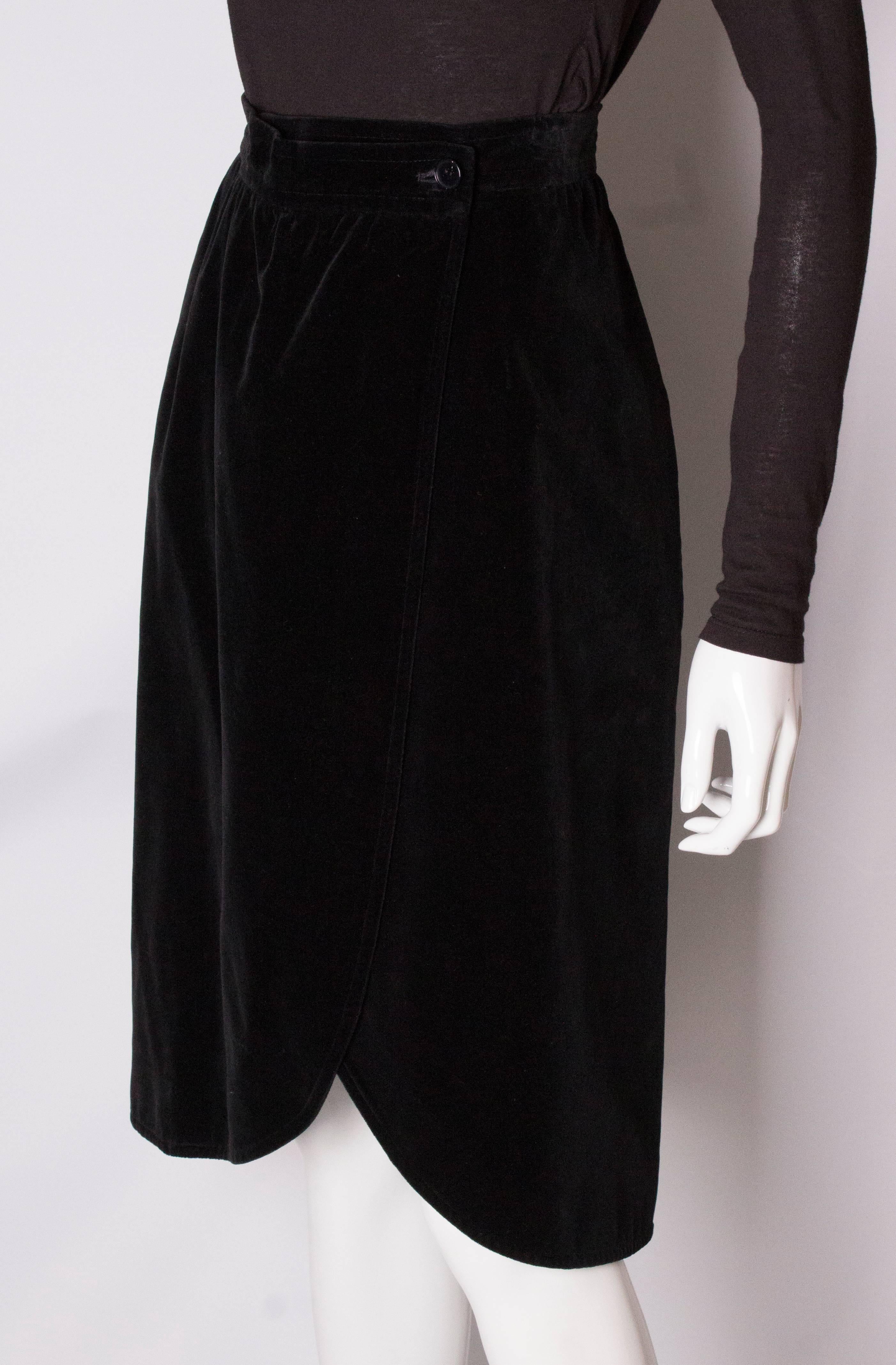 Yves Saint Laurent Vintage Velvet Skirt In Good Condition In London, GB