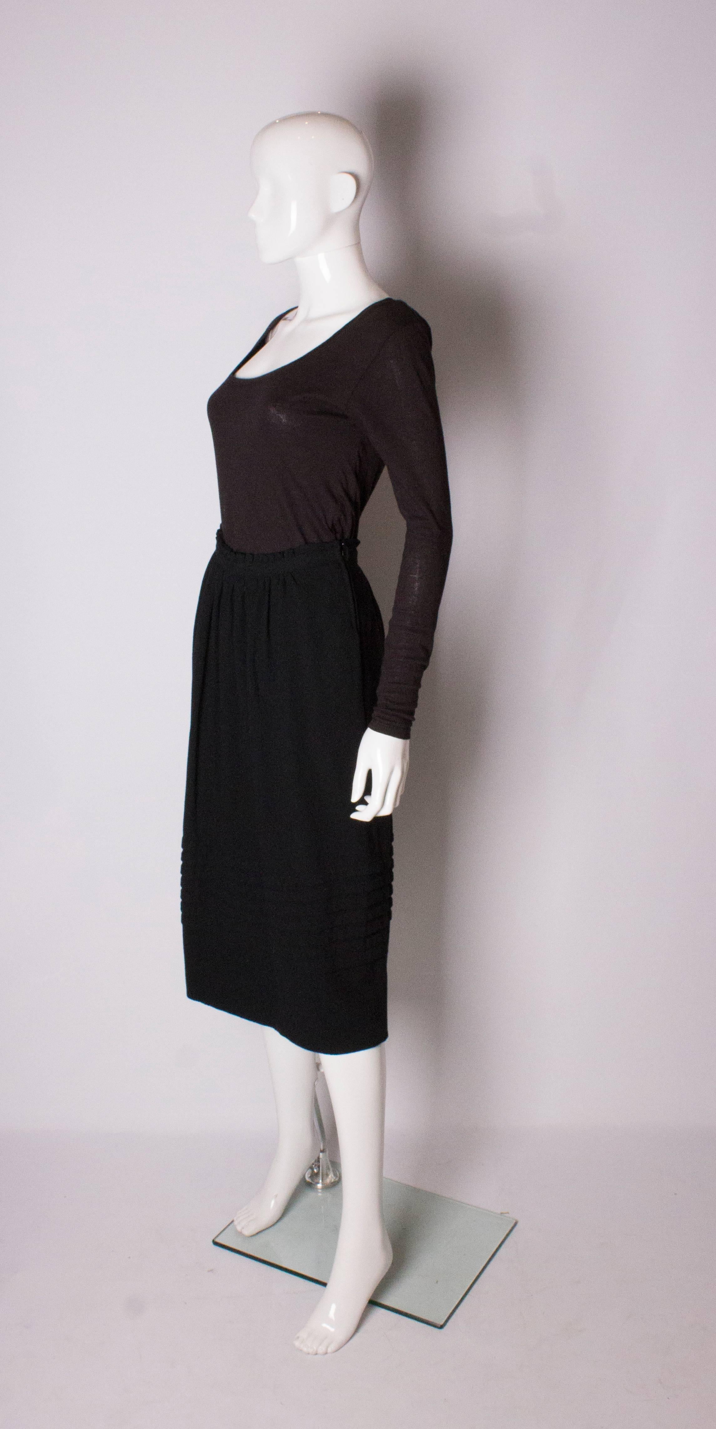 Black Christian Dior Vintage Wool Skirt