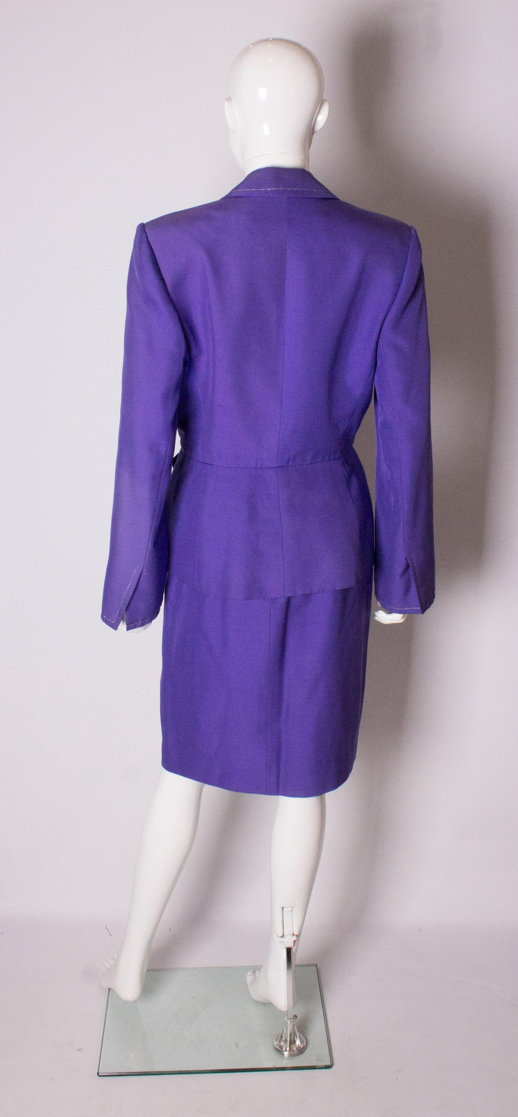 Purple Christian Dior Vintage Numbered Silk Suit