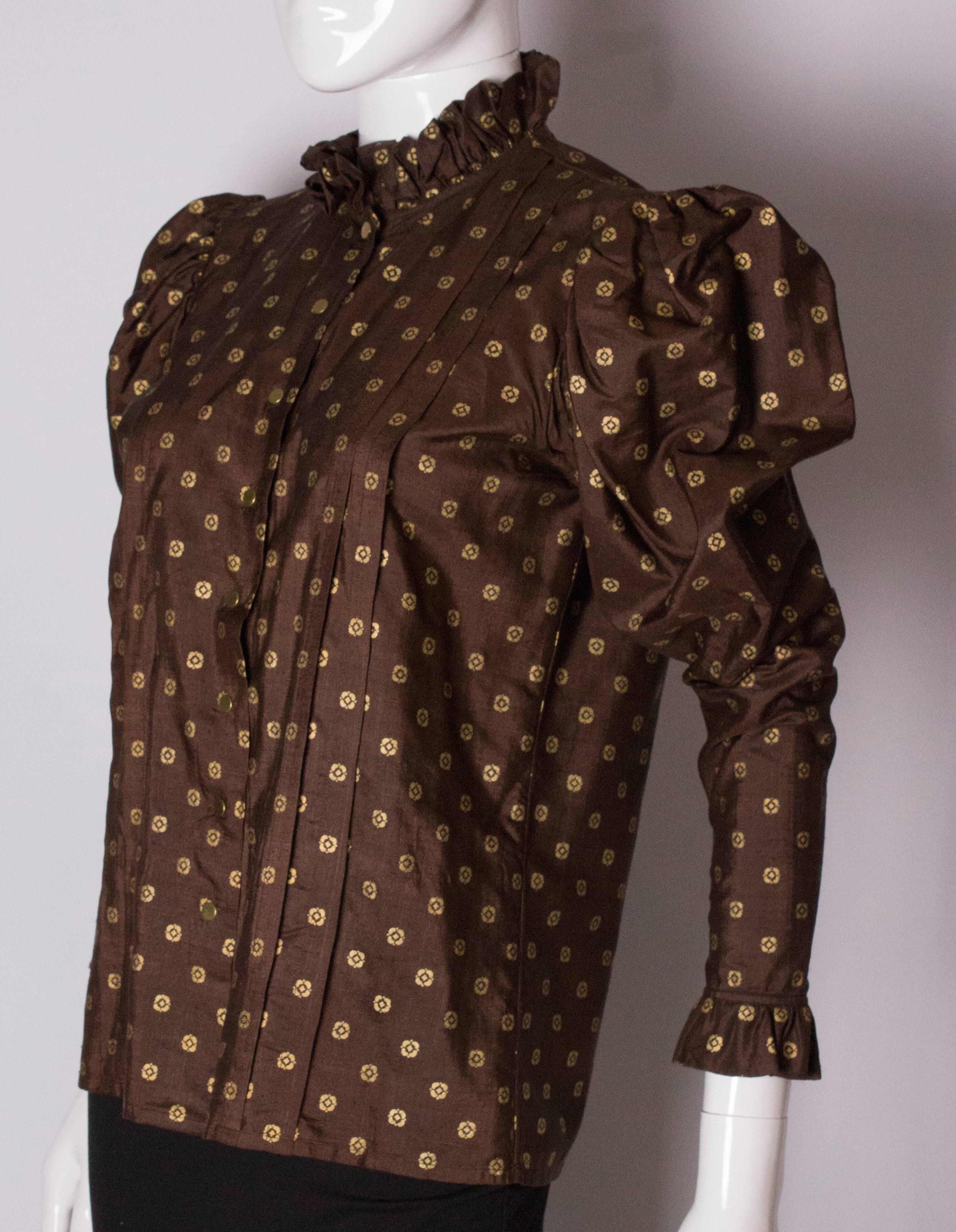 Yves Saint Laurent Rive Gauche Silk Blouse In Good Condition In London, GB