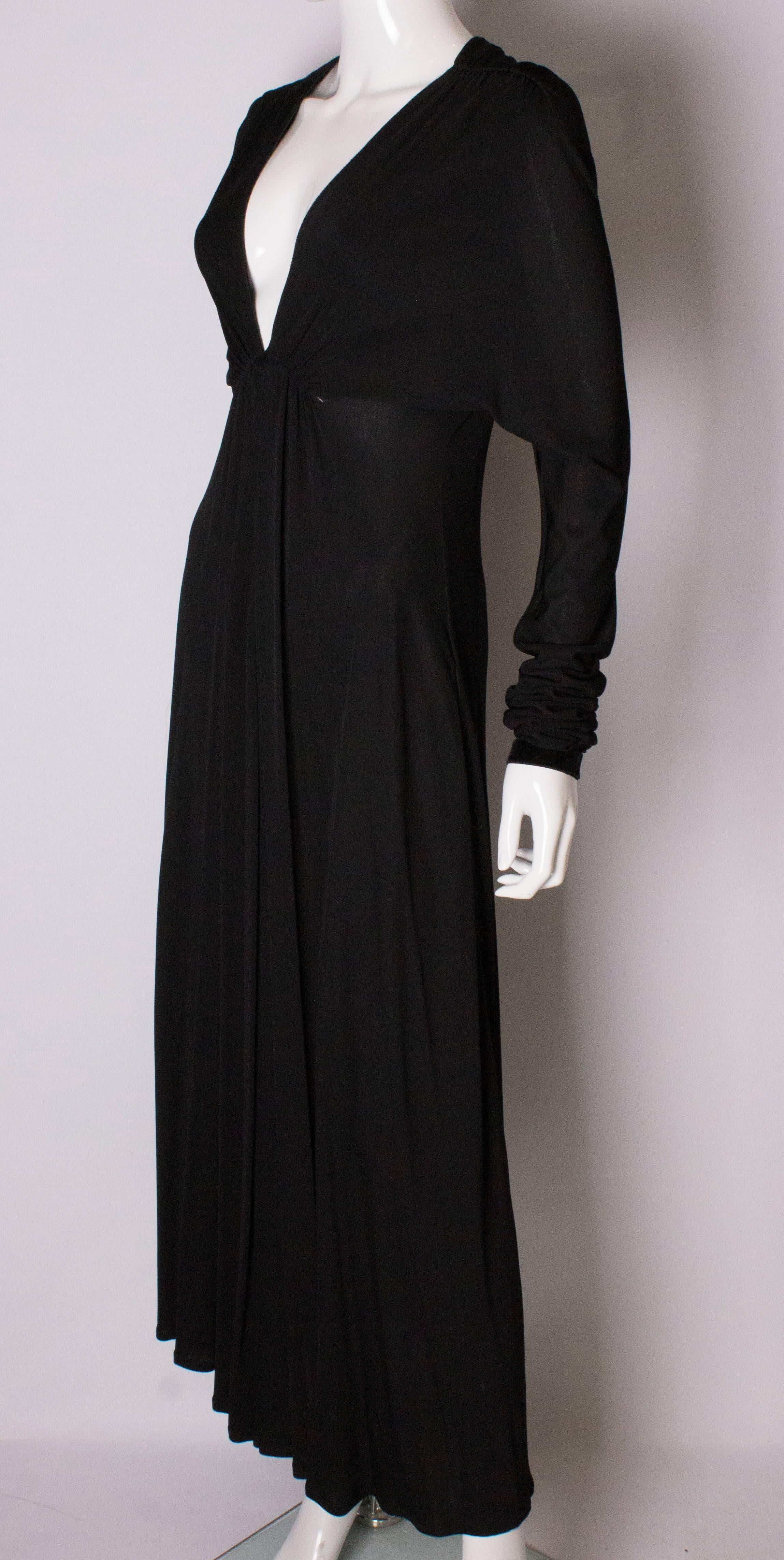 Vintage Yves Saint Laurent Black Evening Dress In Good Condition In London, GB