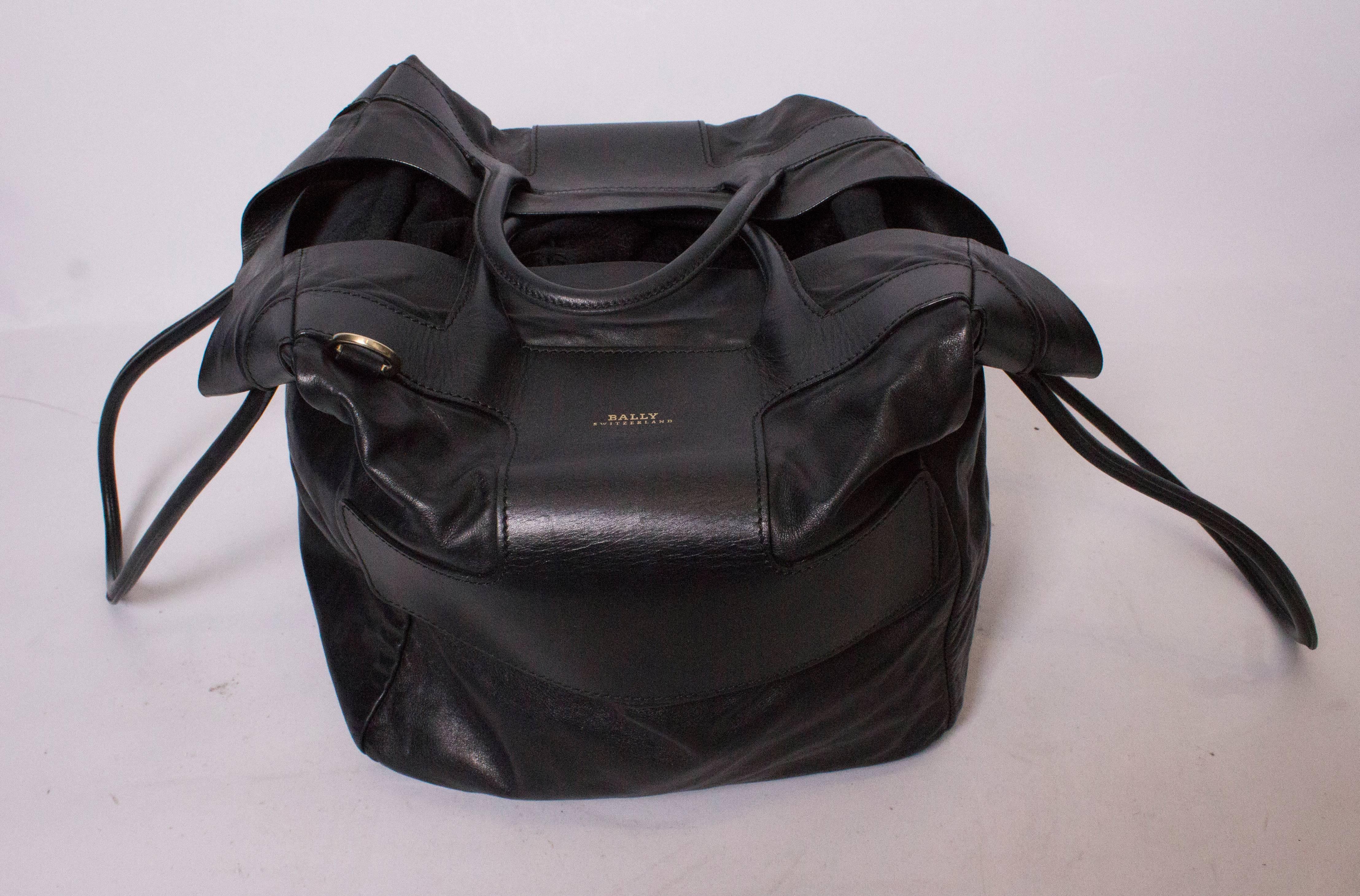 Bally Black Leather Bucket Bag 2