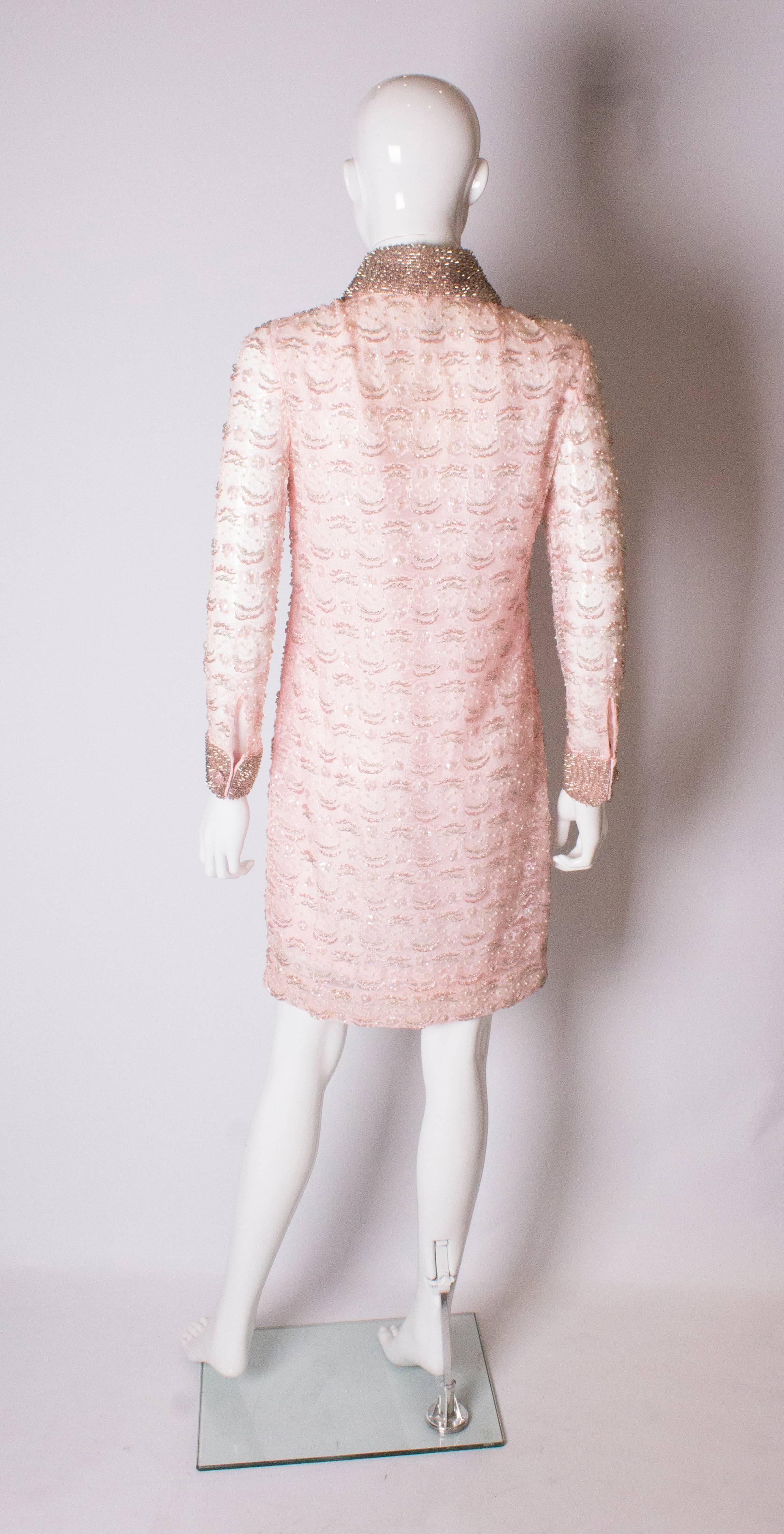 Pink Lace and Bead Vintage Shirtdress 3