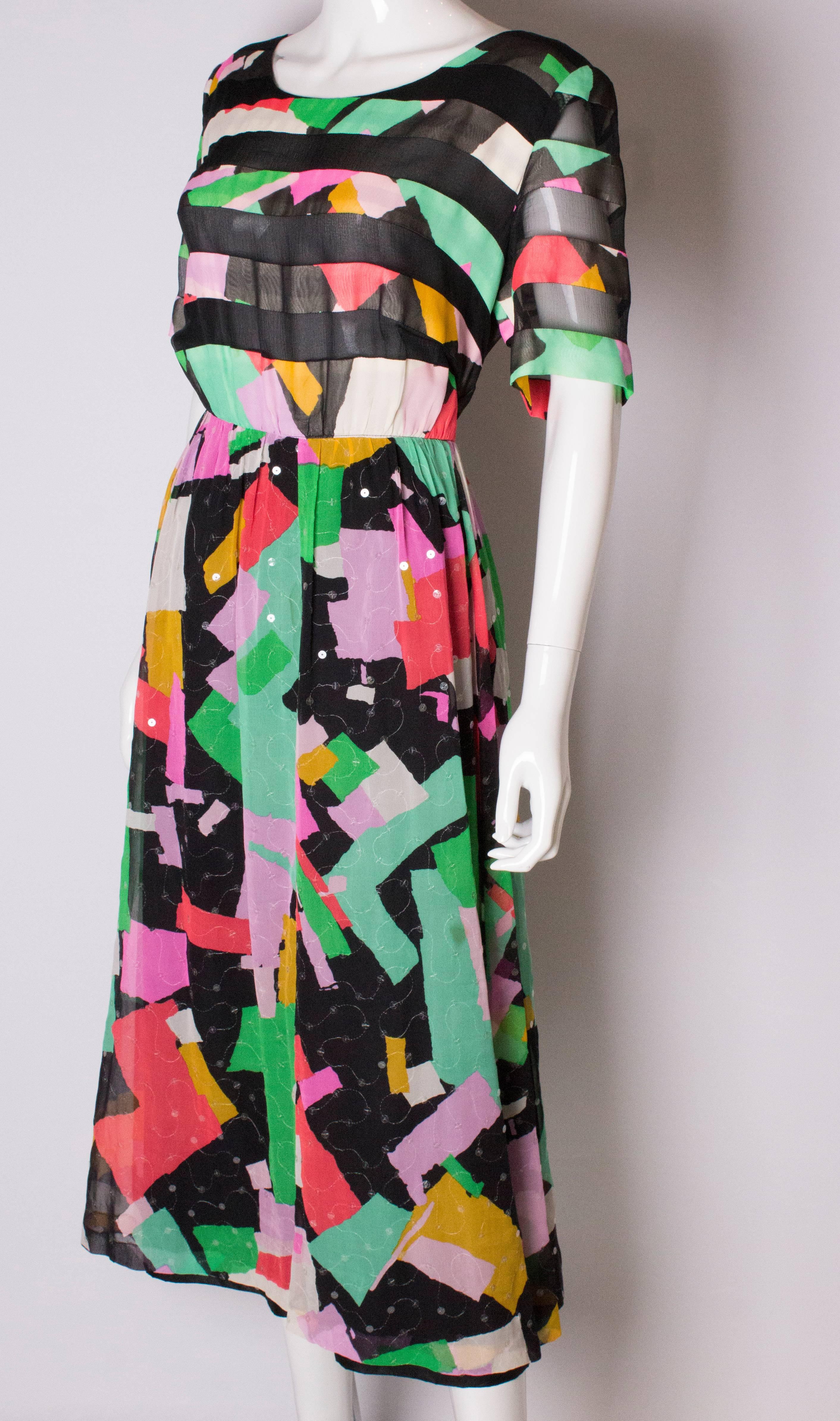 Donald Campbell Vintage Silk Dress In Good Condition In London, GB