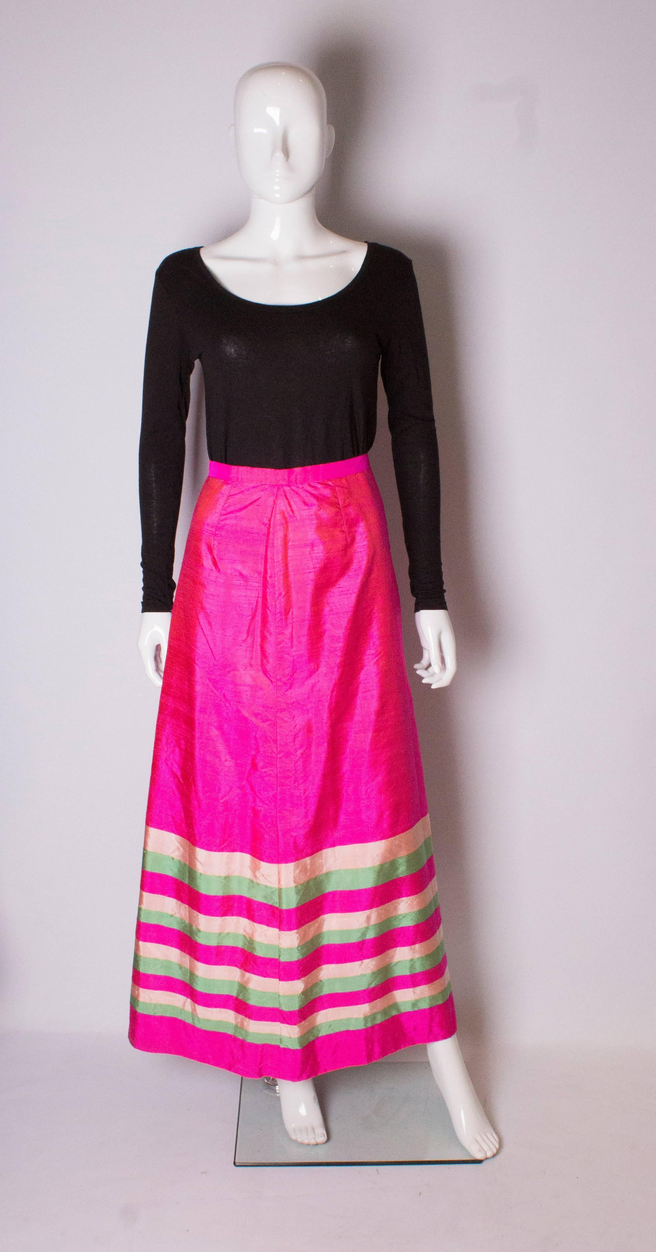 Vintage Pink Silk Skirt 1