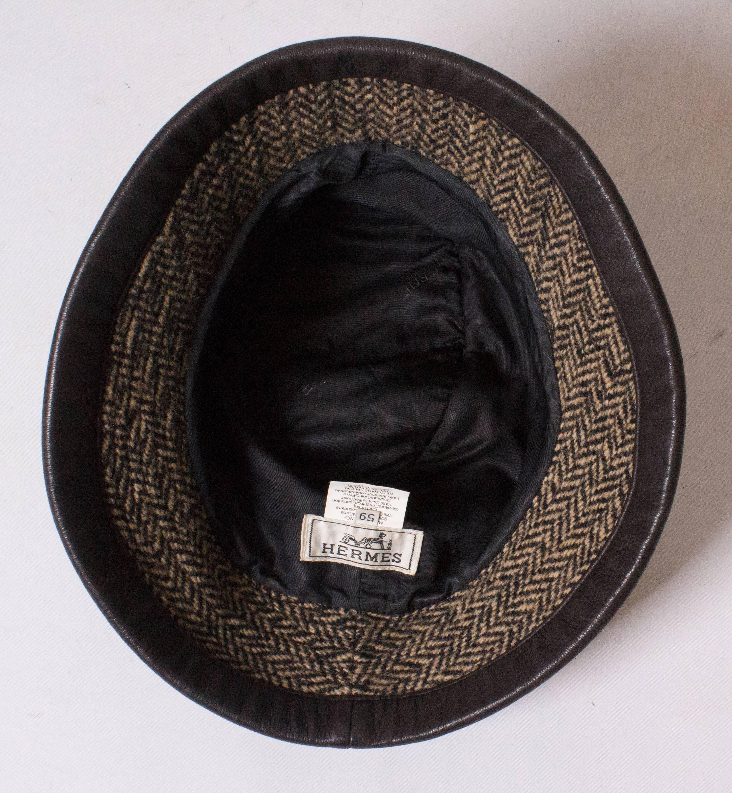 Black Hermes wool and cashmere Hat