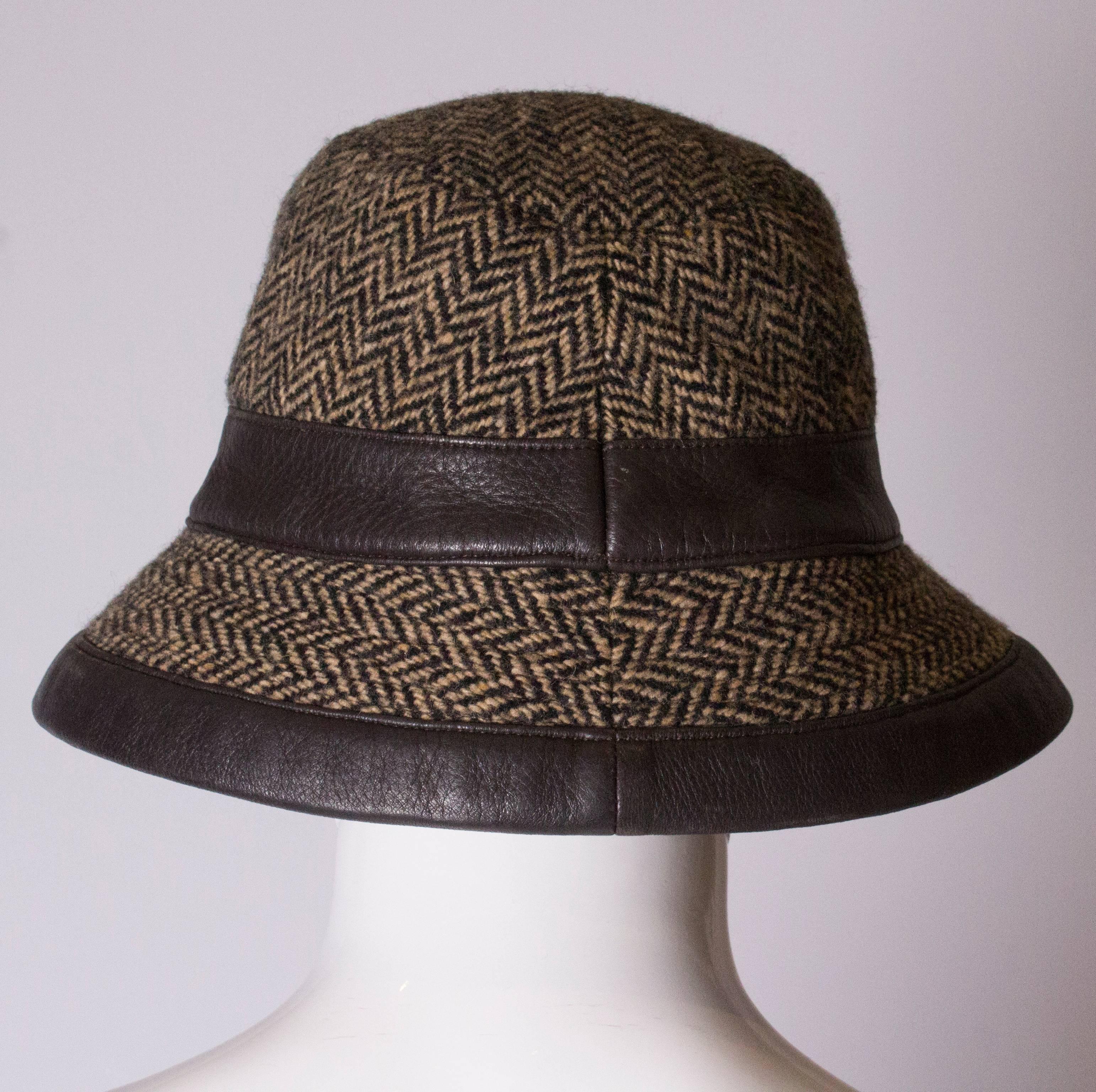 hermes leather cap